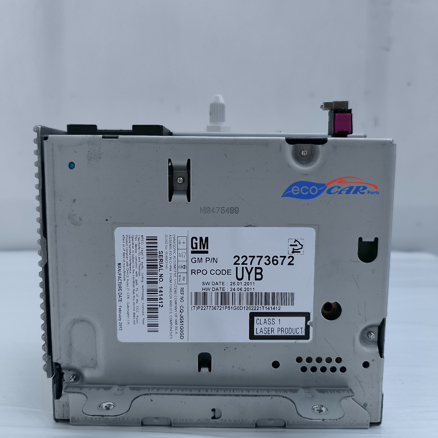 Car Radio Chevrolet Cruze Year 2012 Cod. 22773672 ecoAG7008