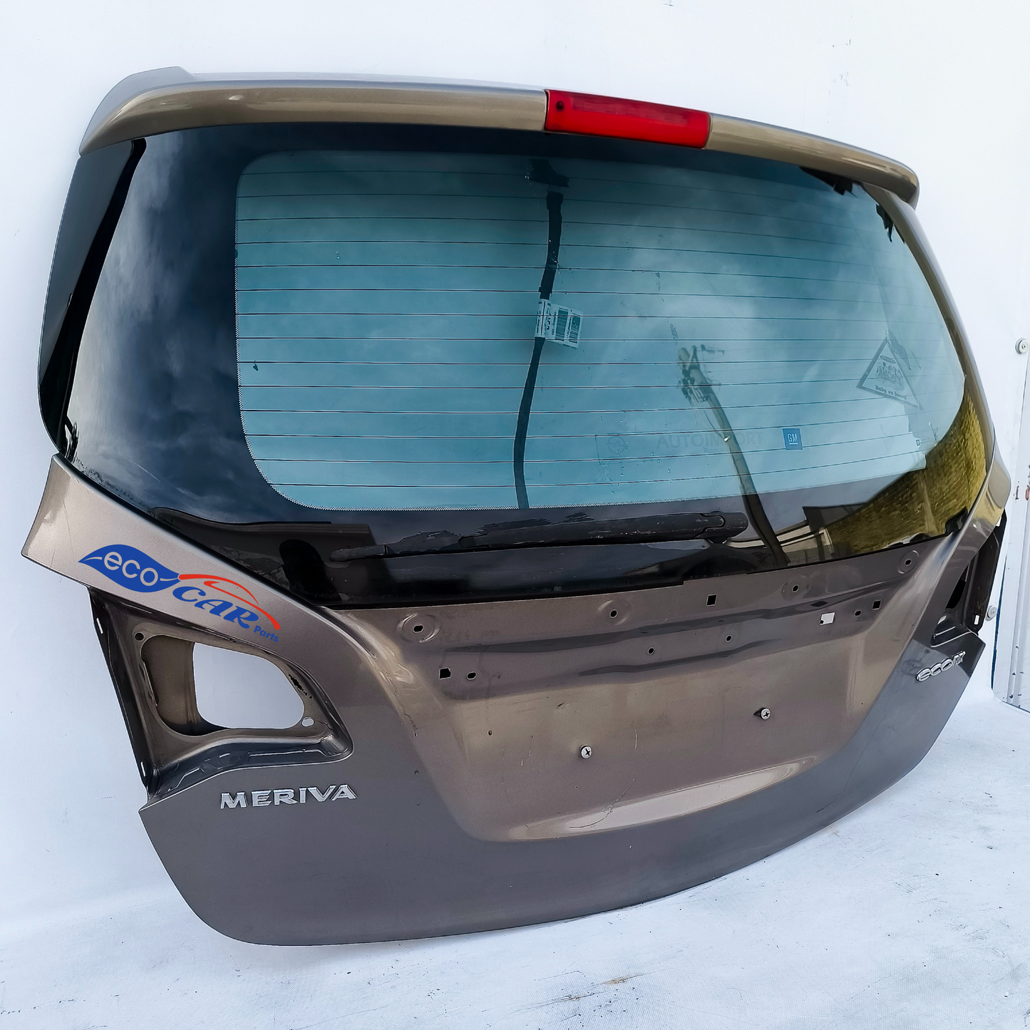Opel Meriva B tailgate grey has light scratches and discolored spoiler (missing tailgate handle) ecoAG7056