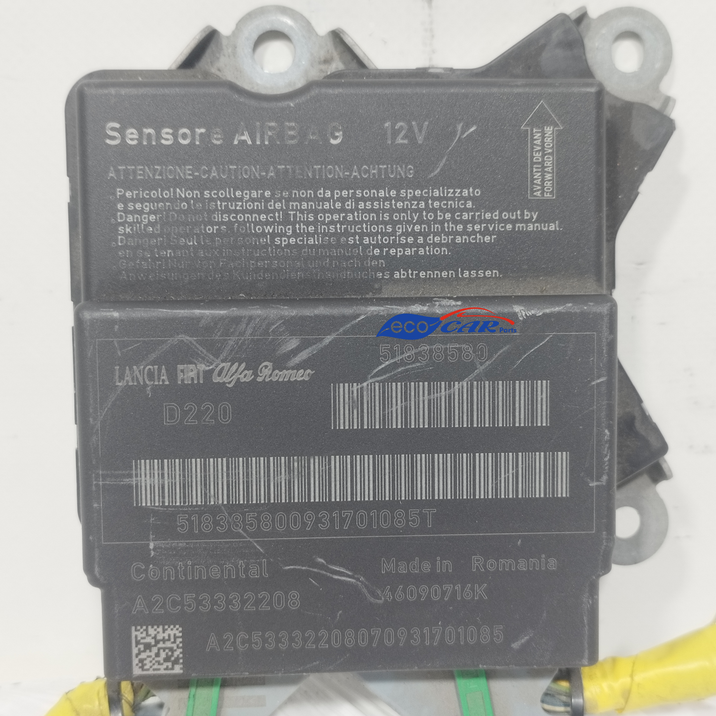 Code des Airbag-Steuergeräts für Fiat Punto Evo 2012: 51838580 ecoAC13245