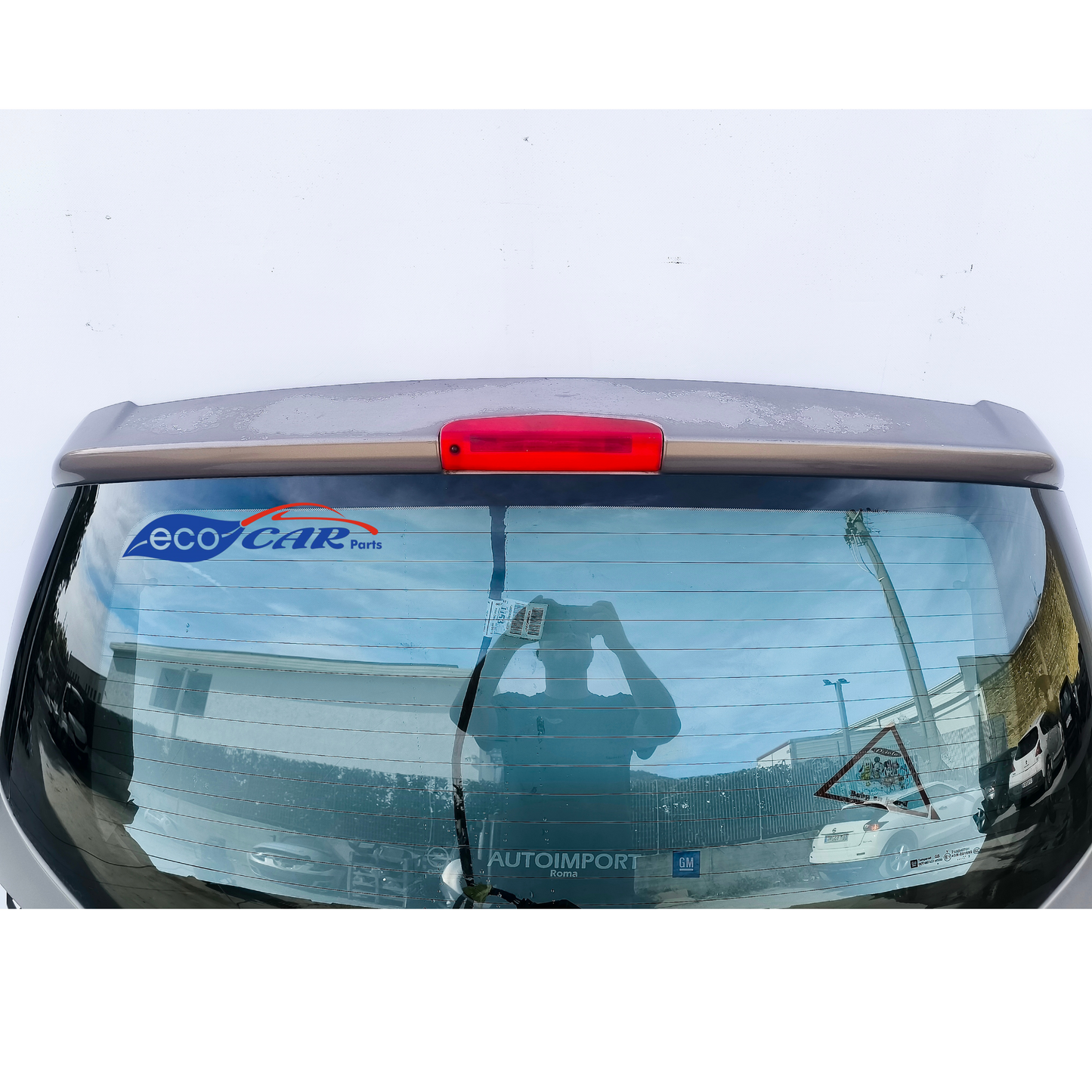 Opel Meriva B tailgate grey has light scratches and discolored spoiler (missing tailgate handle) ecoAG7056