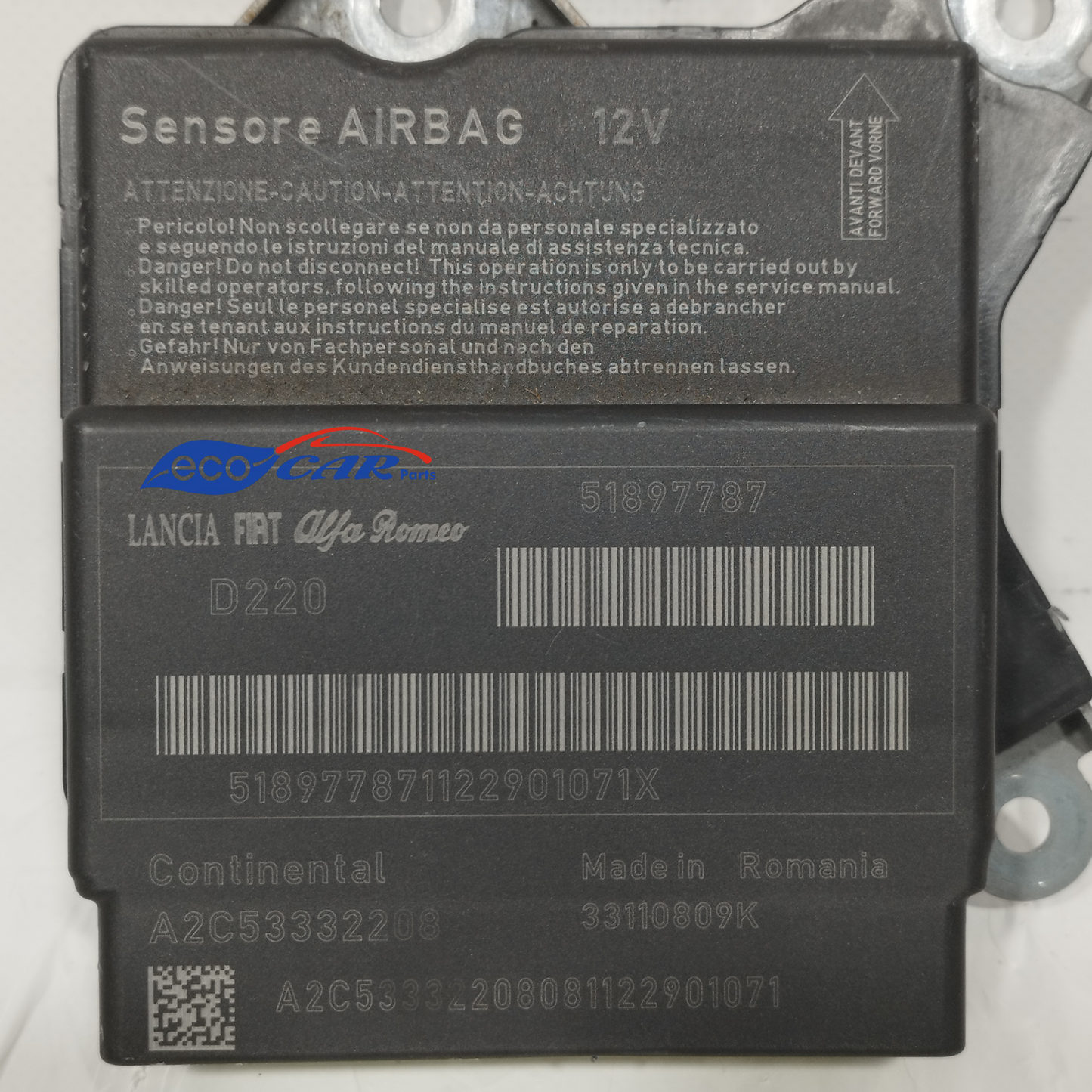 Centralina airbag Fiat Punto Evo 2013 Codice: 51897787 ecoAC11857