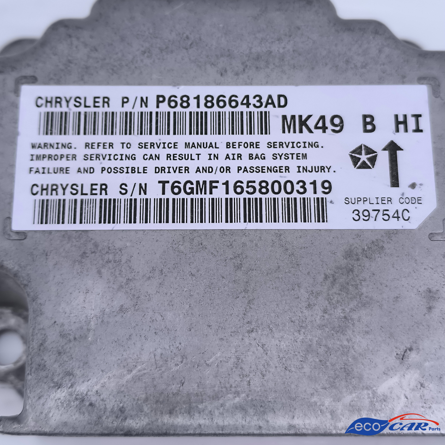 Centralina airbag Jeep Compass anno 2014 Cod. p68186643AD ecoAG6811