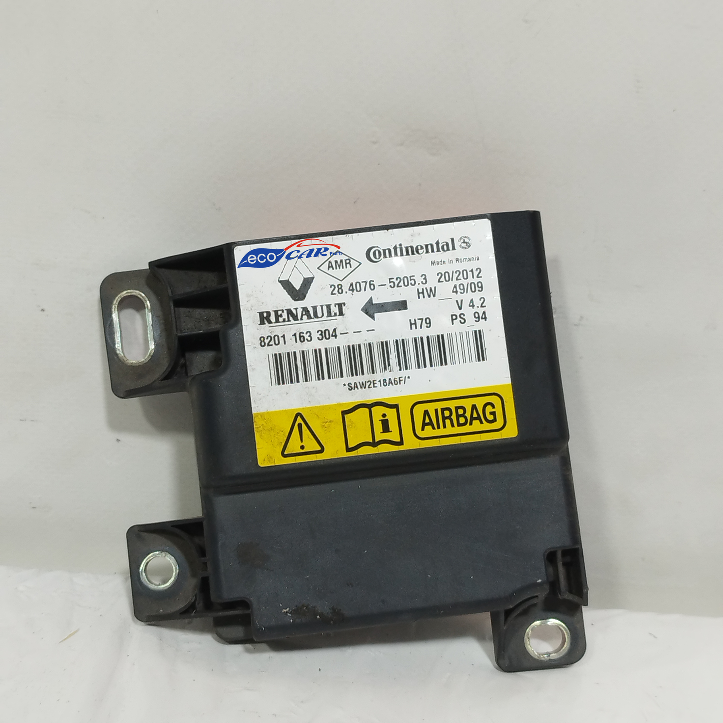 Kit Airbag Dacia Duster 2012 Cod: 8201163304 ecoAC13738