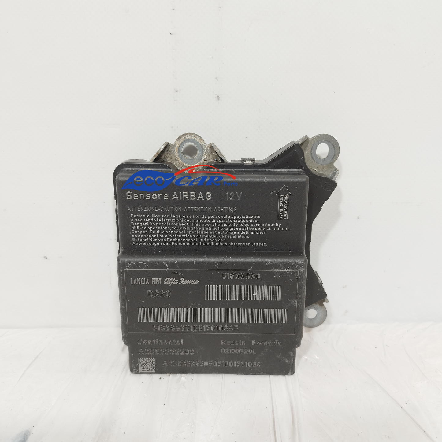 Code des Airbag-Steuergeräts für Fiat Punto Evo 2013: 51838580 ecoAC12062