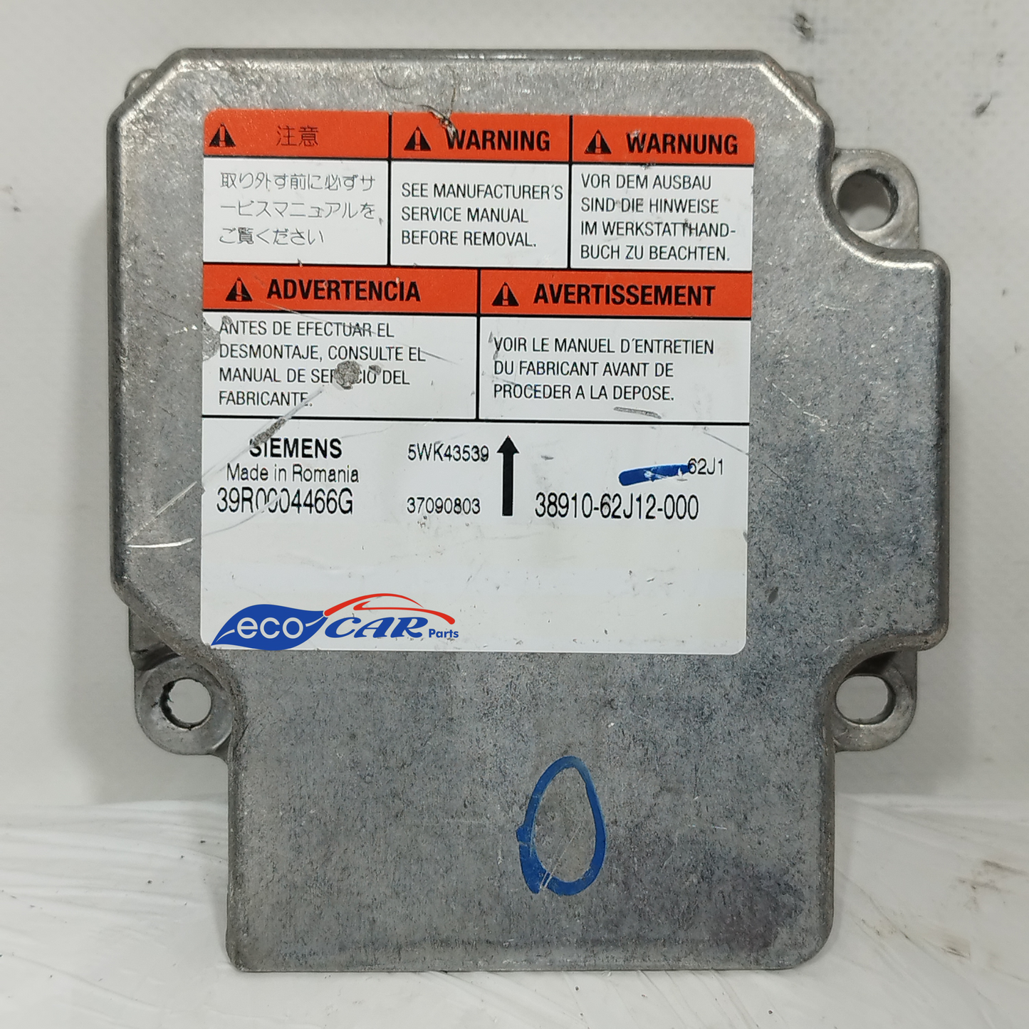 Suzuki Swift 2009 Airbag-Kit Code: 38910-62j12-000 ecoAC12290