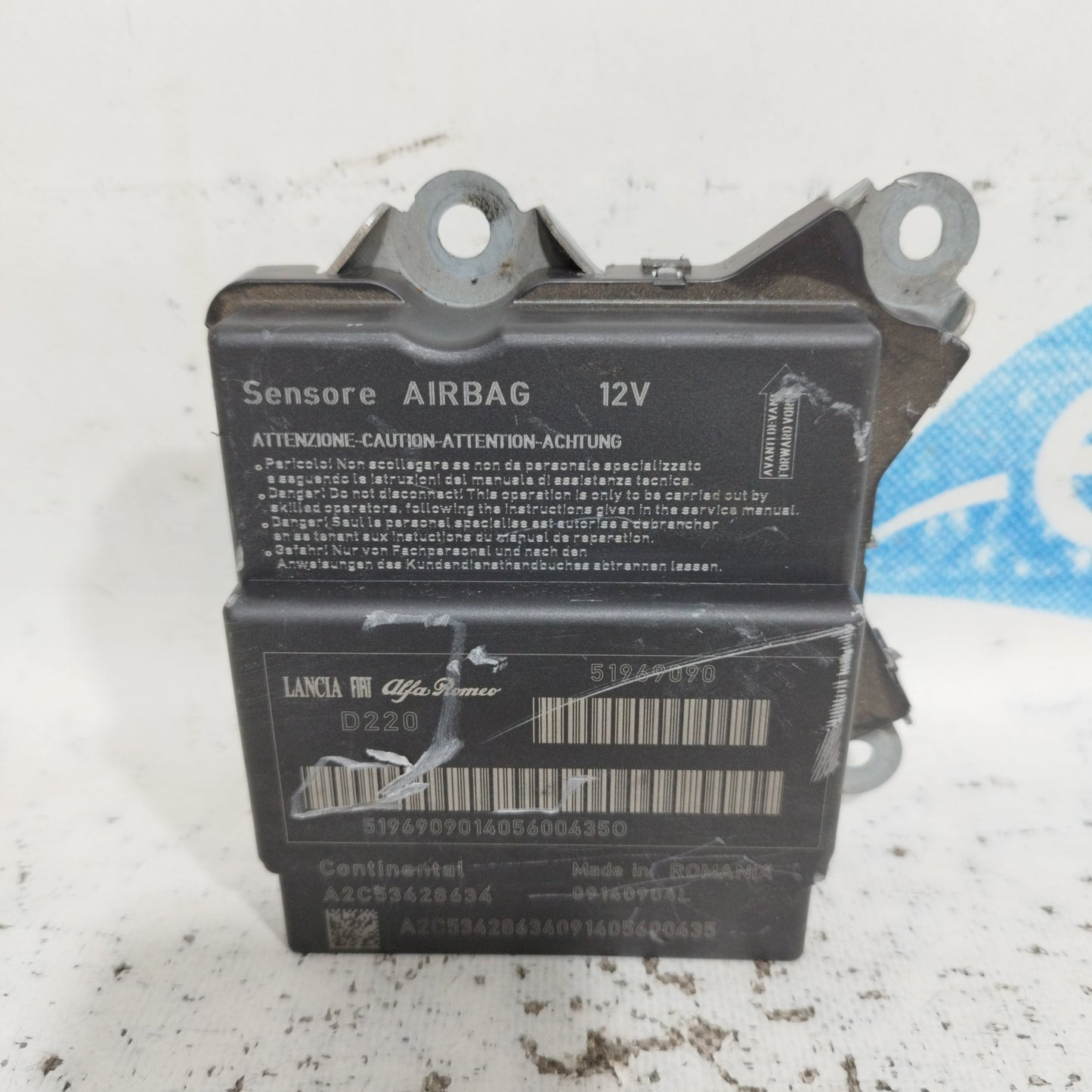 Airbag-Set für Fiat 500 L (Baujahr 2013), schwarz-weiß, ecoAC9297