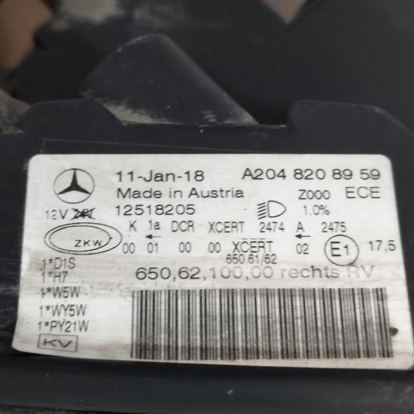 Fanale anteriore dx bixeno Mercedes GLK 2008-2012 cod: A2048208959 ecoAC16563