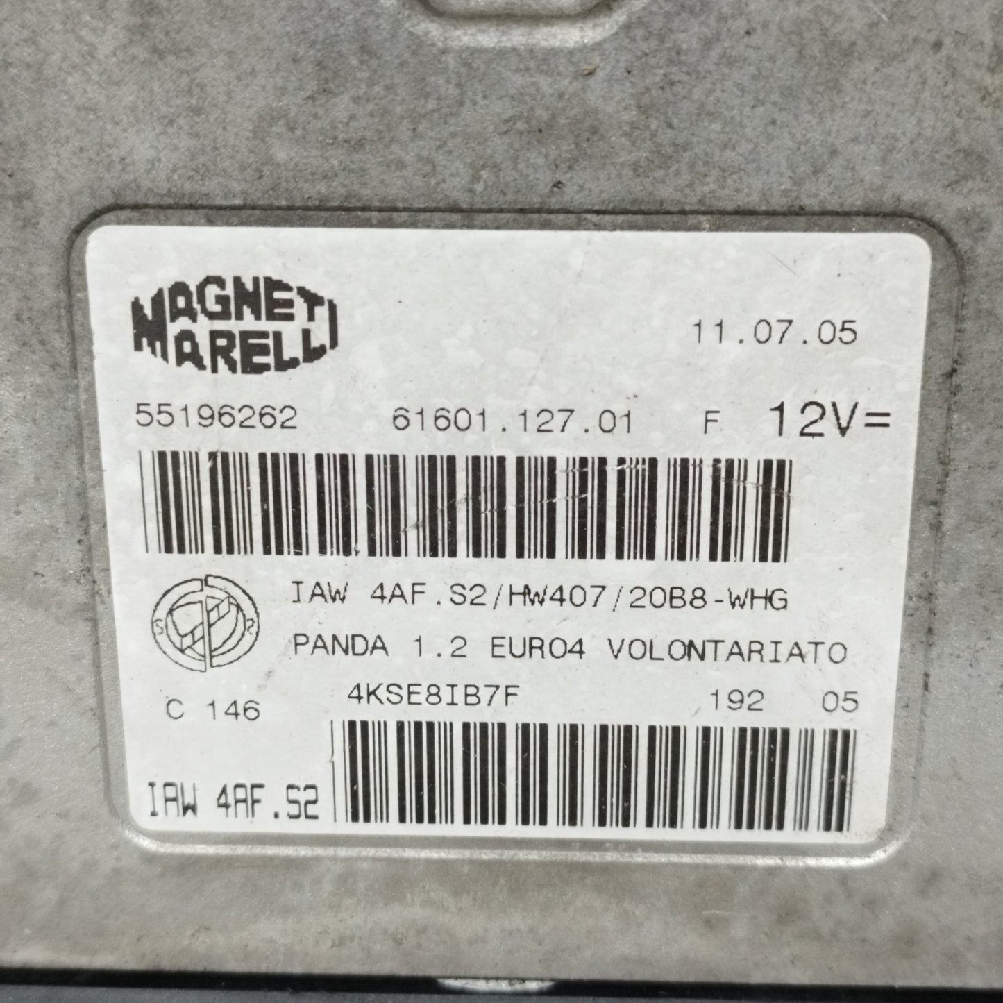 Zündanlage Fiat Panda 1.2 B 2006, Teilenummer: 55196262 ecoAC10258