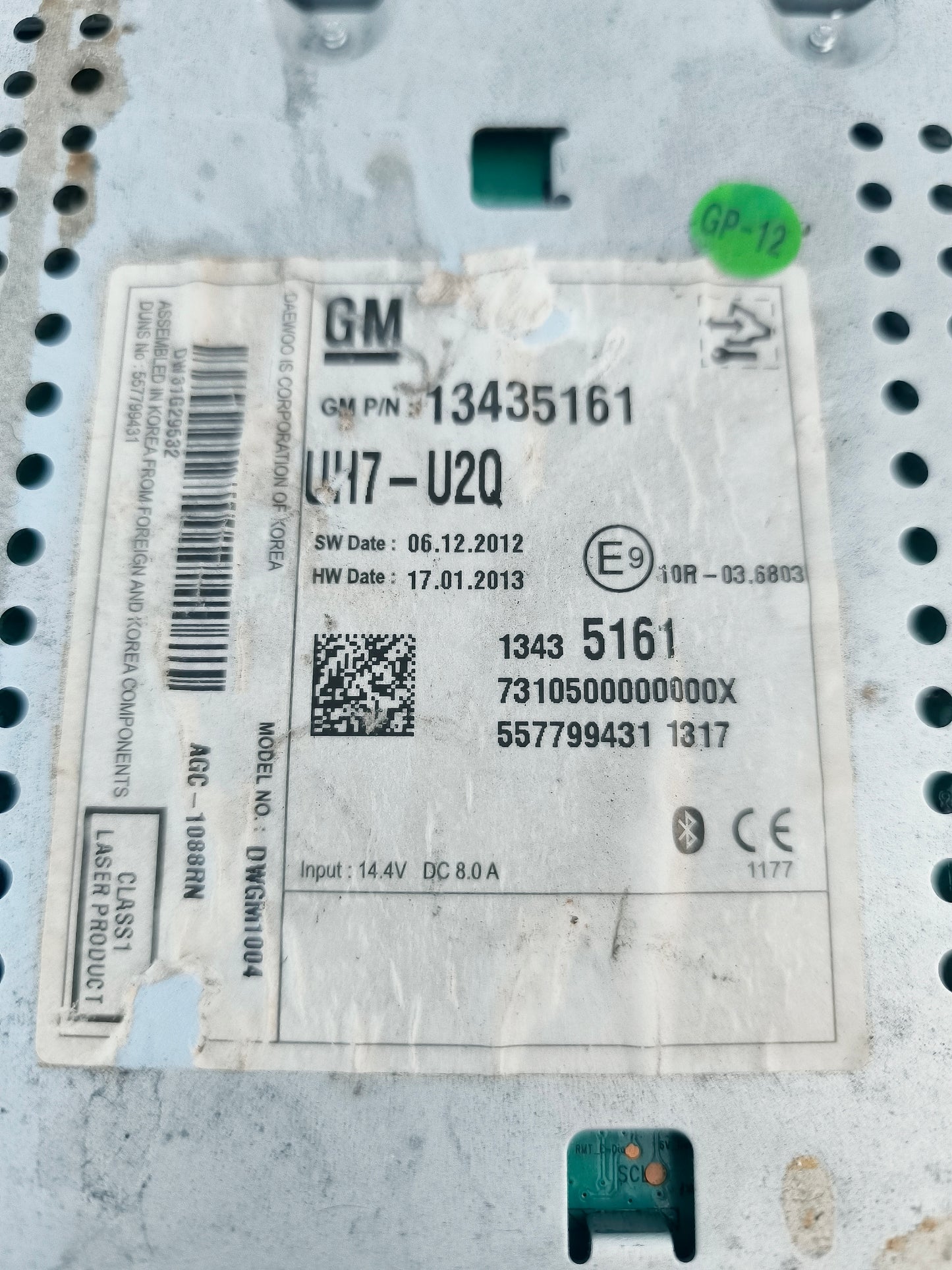 Autoradio Opel Adam 2014 Cod. 13435161 ecoAG6488