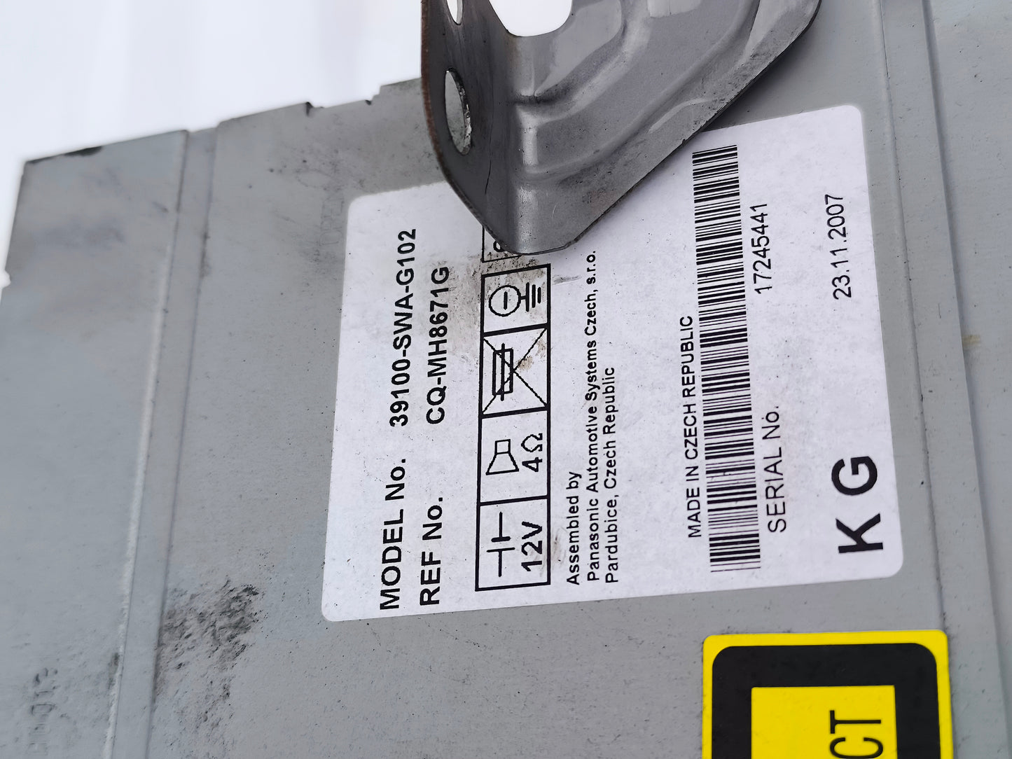 Honda CR-V 2007 Autoradio-Code 39100-swa-g102 ecoAG6883