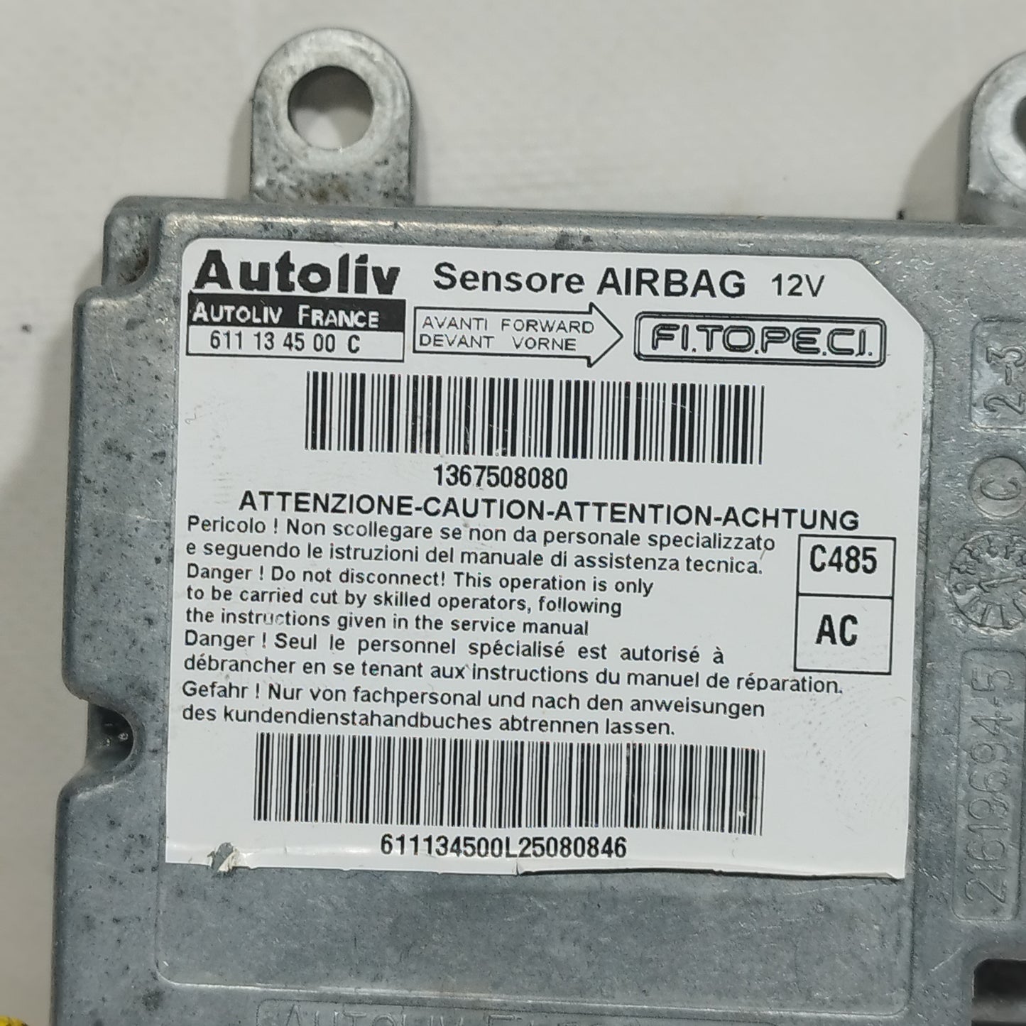 Centralina Airbag Fiat Fiorino (225) 2008-2019 cod: 611134500C / 1367508080 ecoAC15726