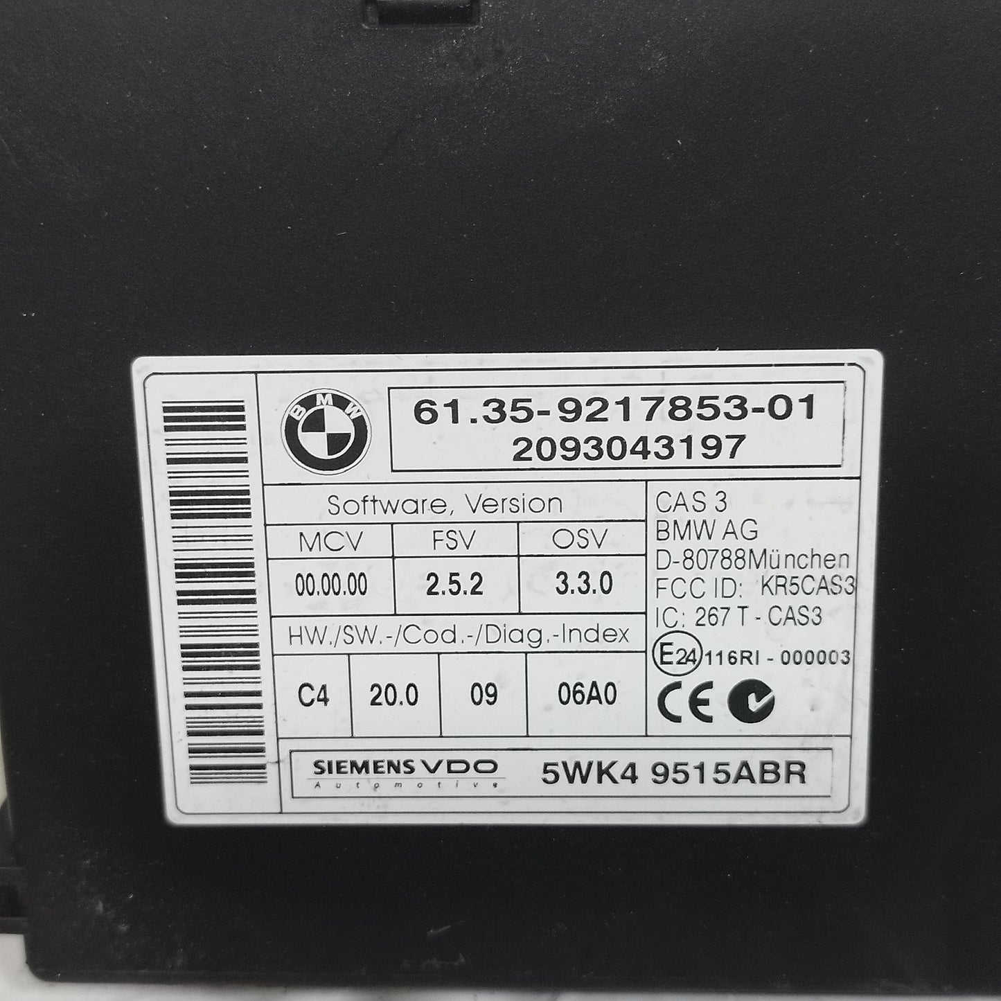 Kit accensione Bmw Serie 3 E91 2.0 TD 2010 cod: 0281016110 ecoAC15195
