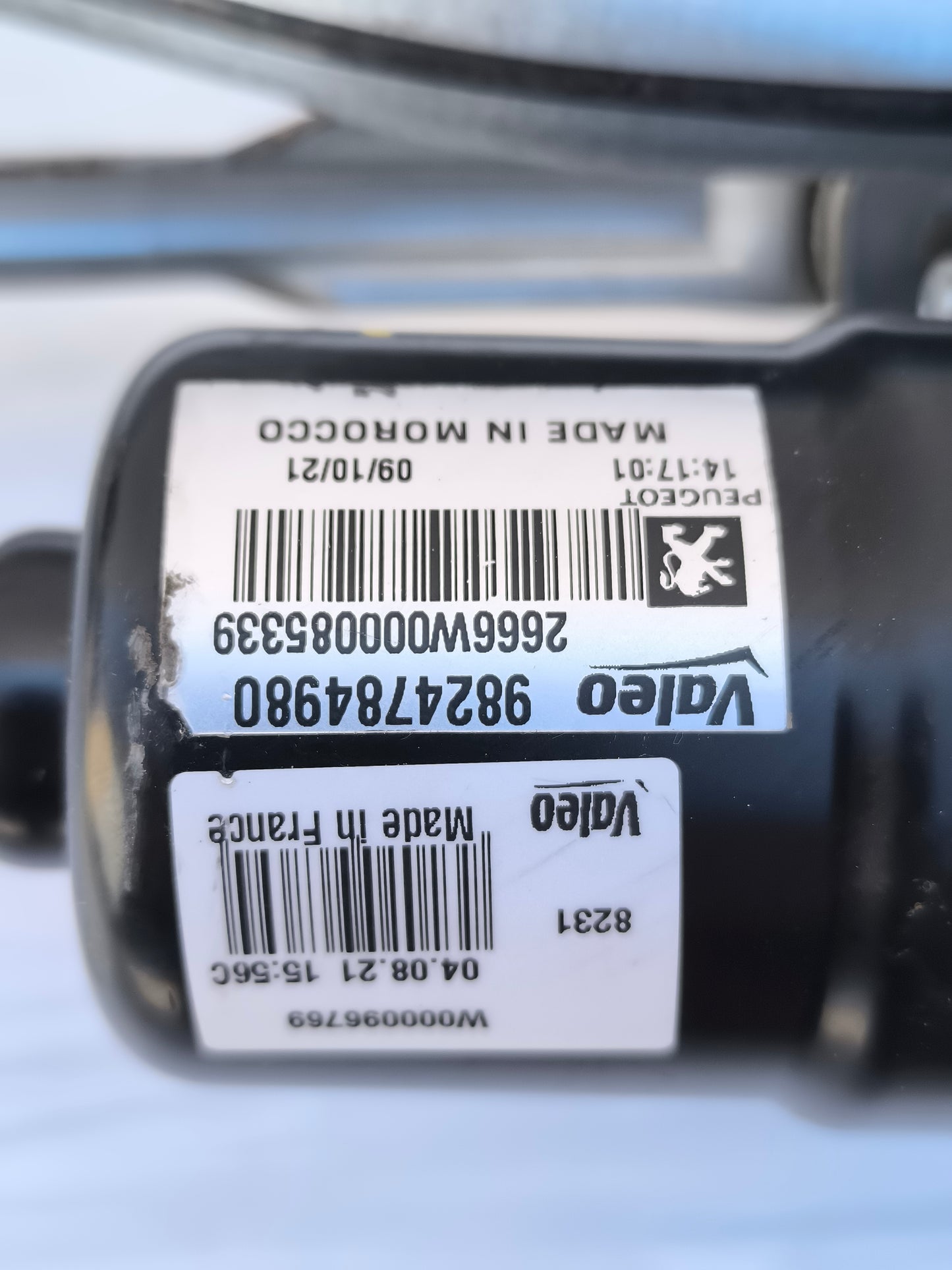 Motorino tergicristalli anteriore Peugeot 2008 anno 2021 cod: 9824784980 ecoAG8098