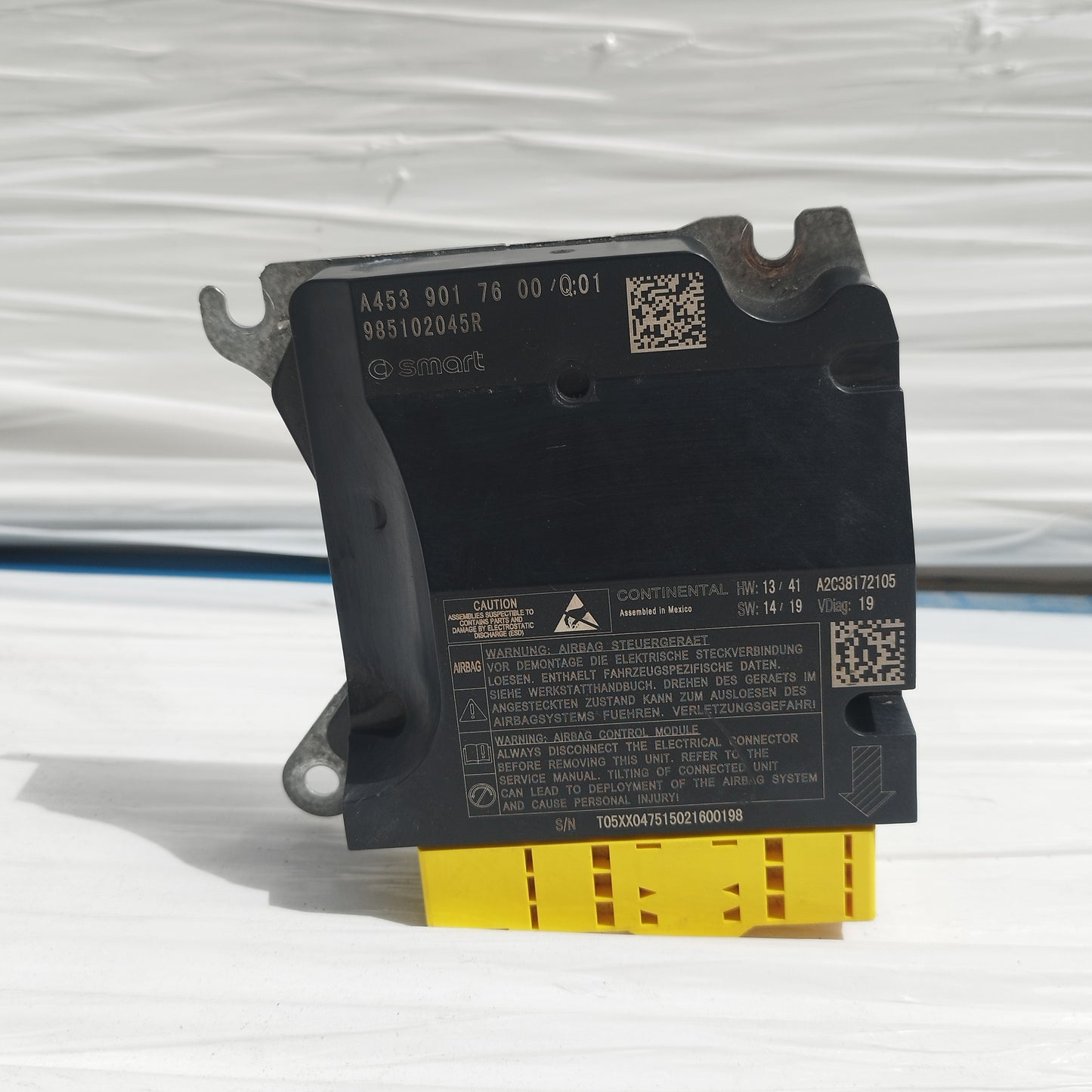 Centralina Airbag Smart Forfour 453 1.0 B 2016 cod: A4539017600 ecoAC15670