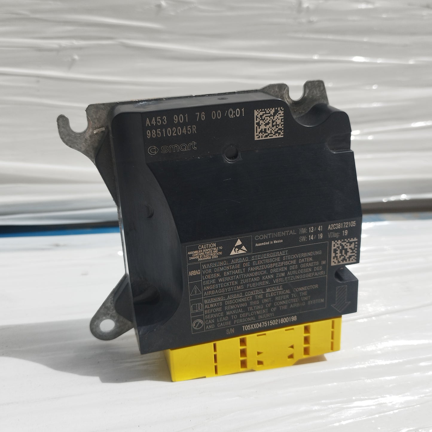 Centralina Airbag Smart Forfour 453 1.0 B 2016 cod: A4539017600 ecoAC15670