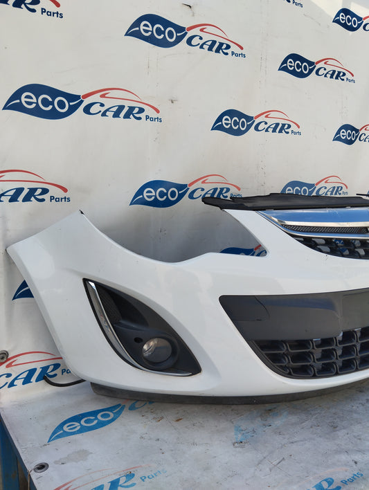 White Front Bumper Opel Corsa D Restyling 2011 ecoAG5655