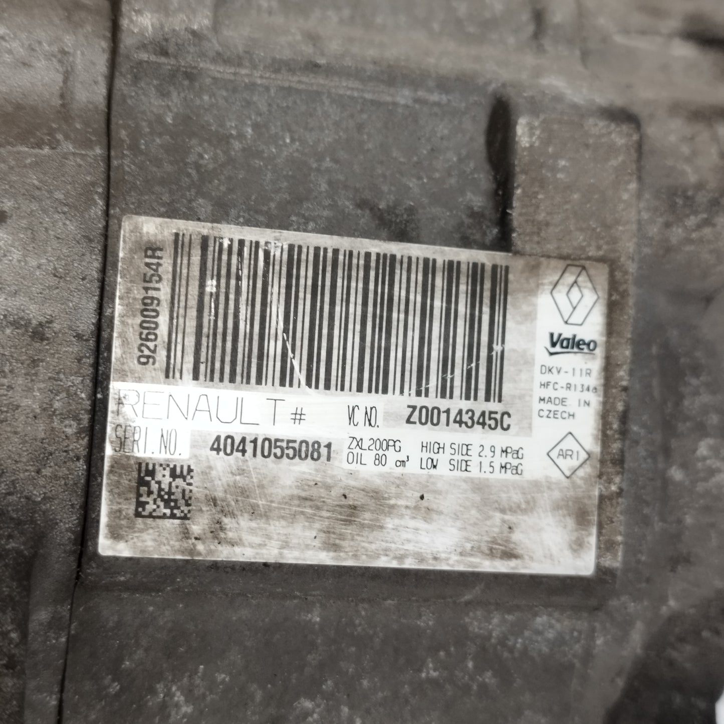 Compressore A/C Dacia Sandero 1.5 DCI 2016 Cod: 926009154r ecoAC13805