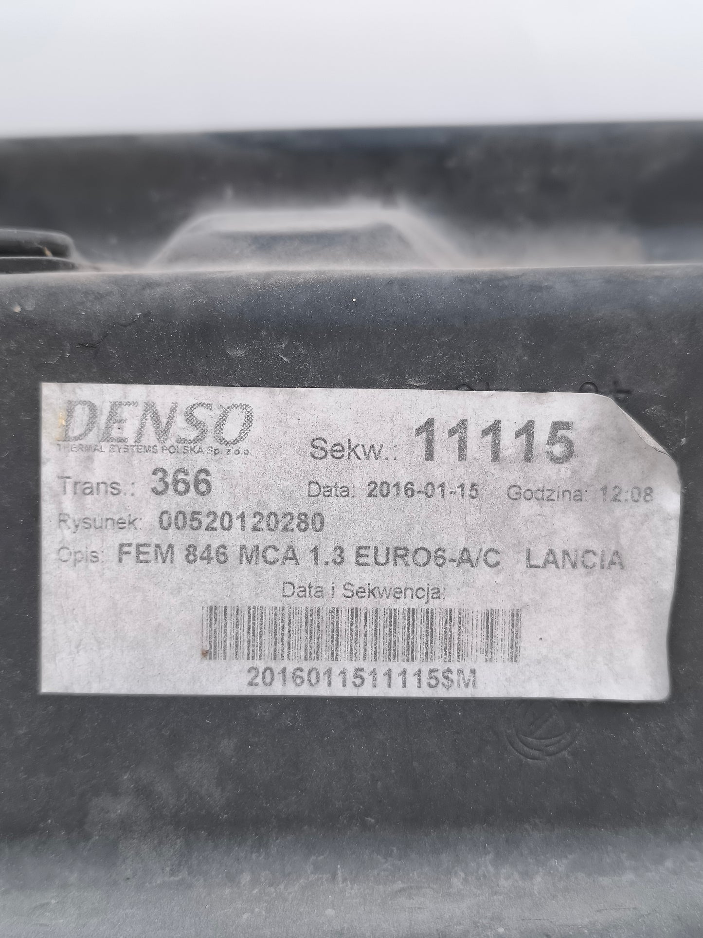 Complete grille with radiators Lancia Ypsilon 1.3 multijet 2014 cod. 00520120280 ecoAG6554