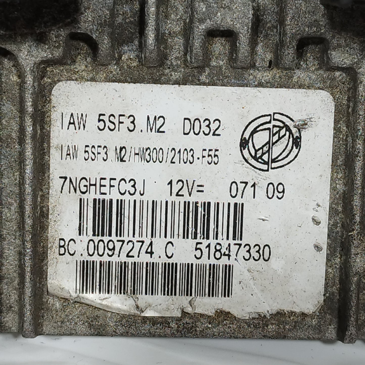 Centralina motore Fiat Grande Punto 1.4 B 2008 Cod: IAW5SF3.M2 ecoAC10746