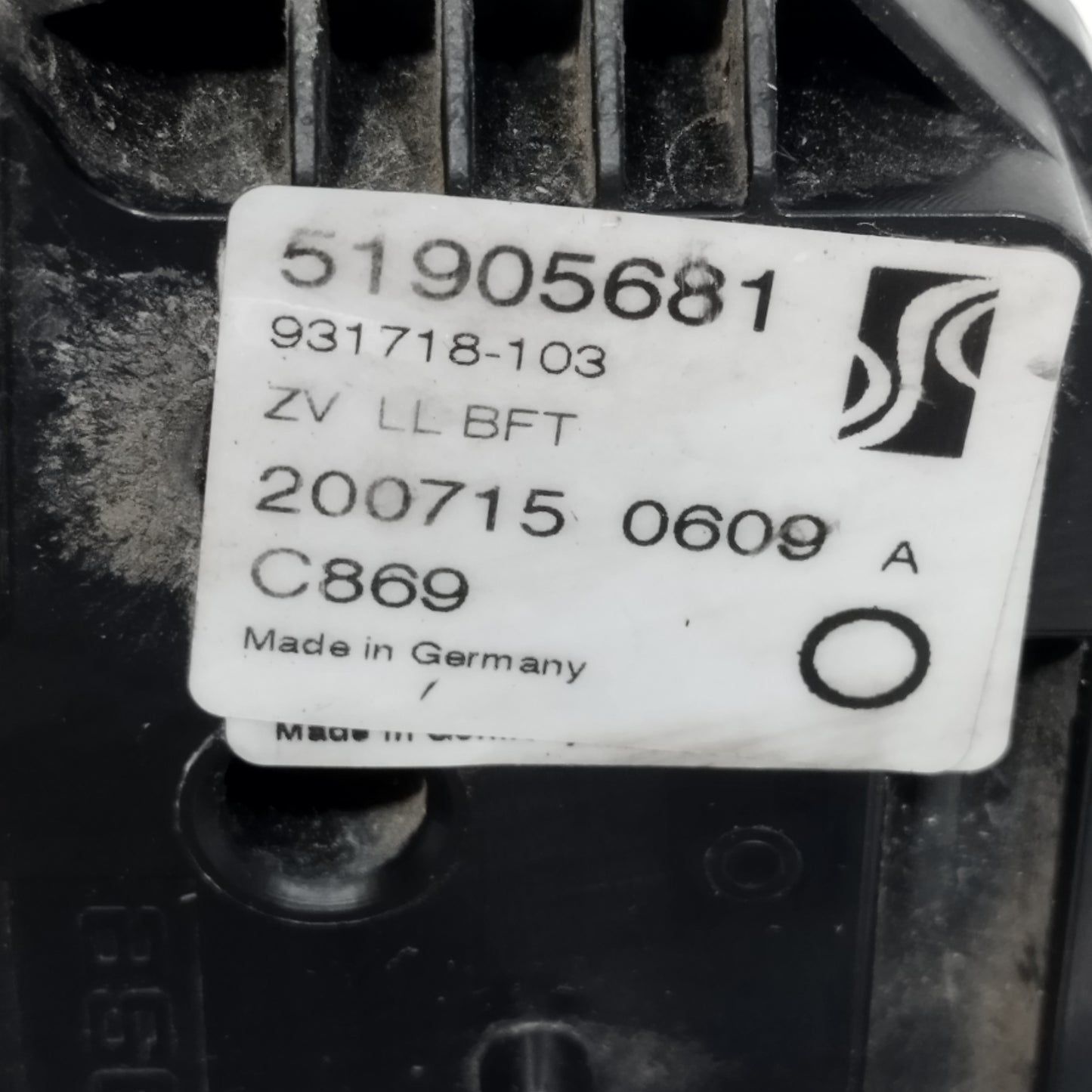 Türschloss vorne rechts Fiat Punto Evo 2012 6 PIN-Code: 51905681 ecoAC13123