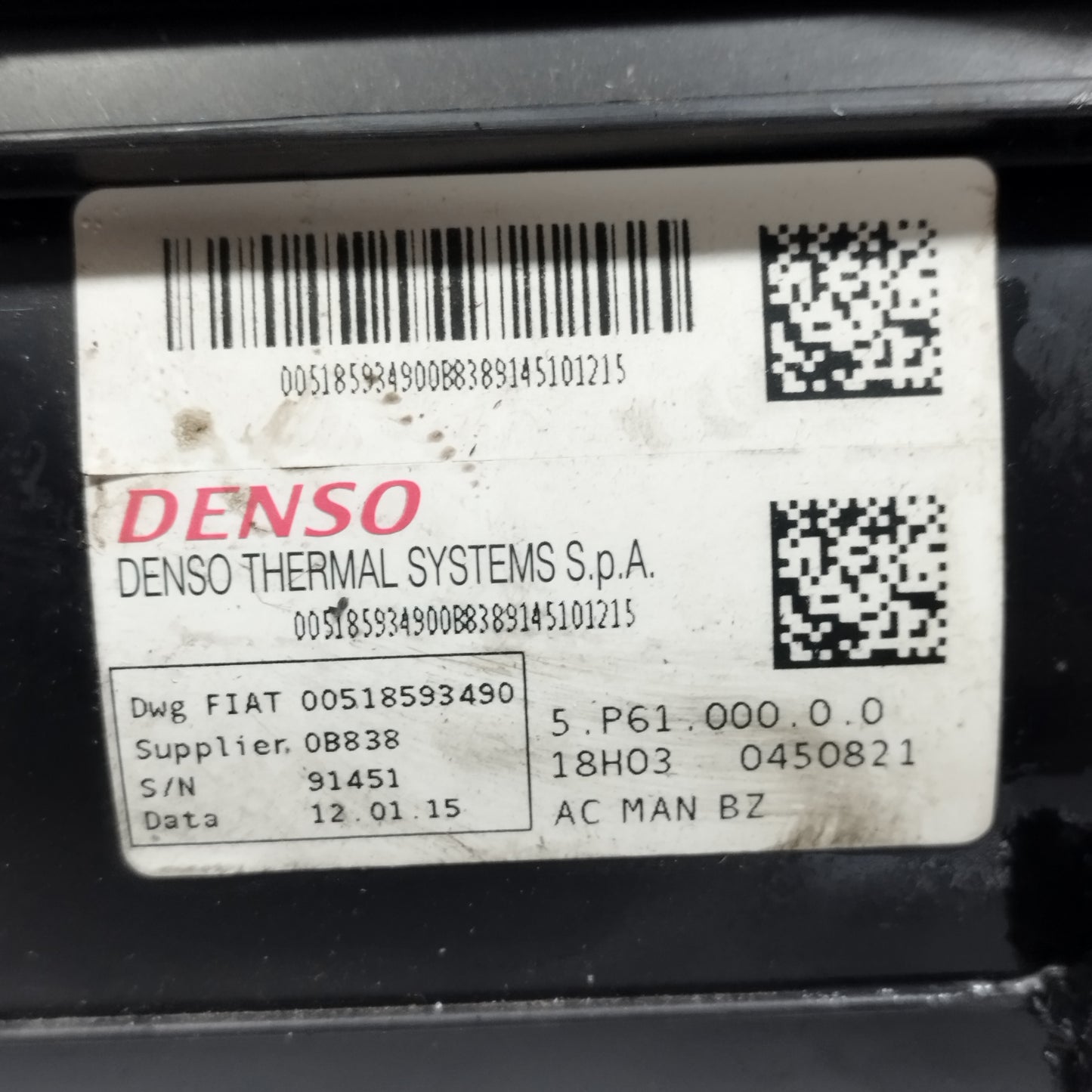 Stufa Manuale Fiat New Panda 2015 cod: 00518593490 ecoAC14678