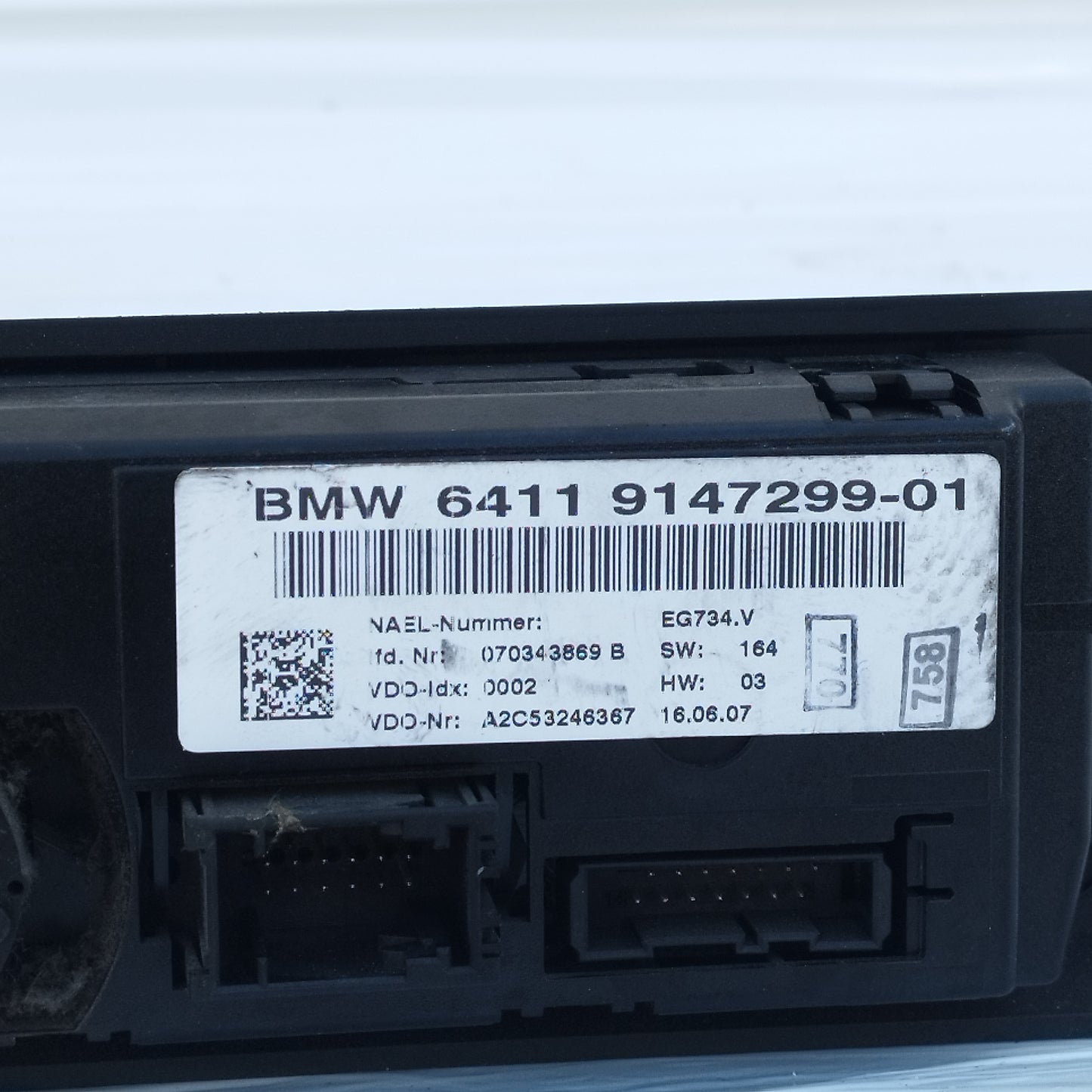Pulsantiera aria condizionata Bmw serie 3 E90 / E91 2005-2011 cod: 64119147299-01 ecoAC15753