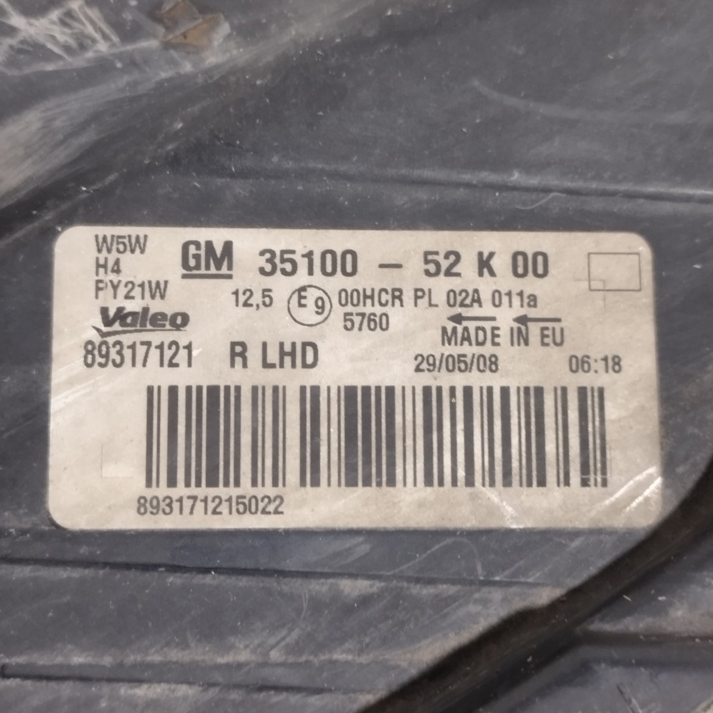 Fanale anteriore dx Opel Agila 2008 ecoAC15109