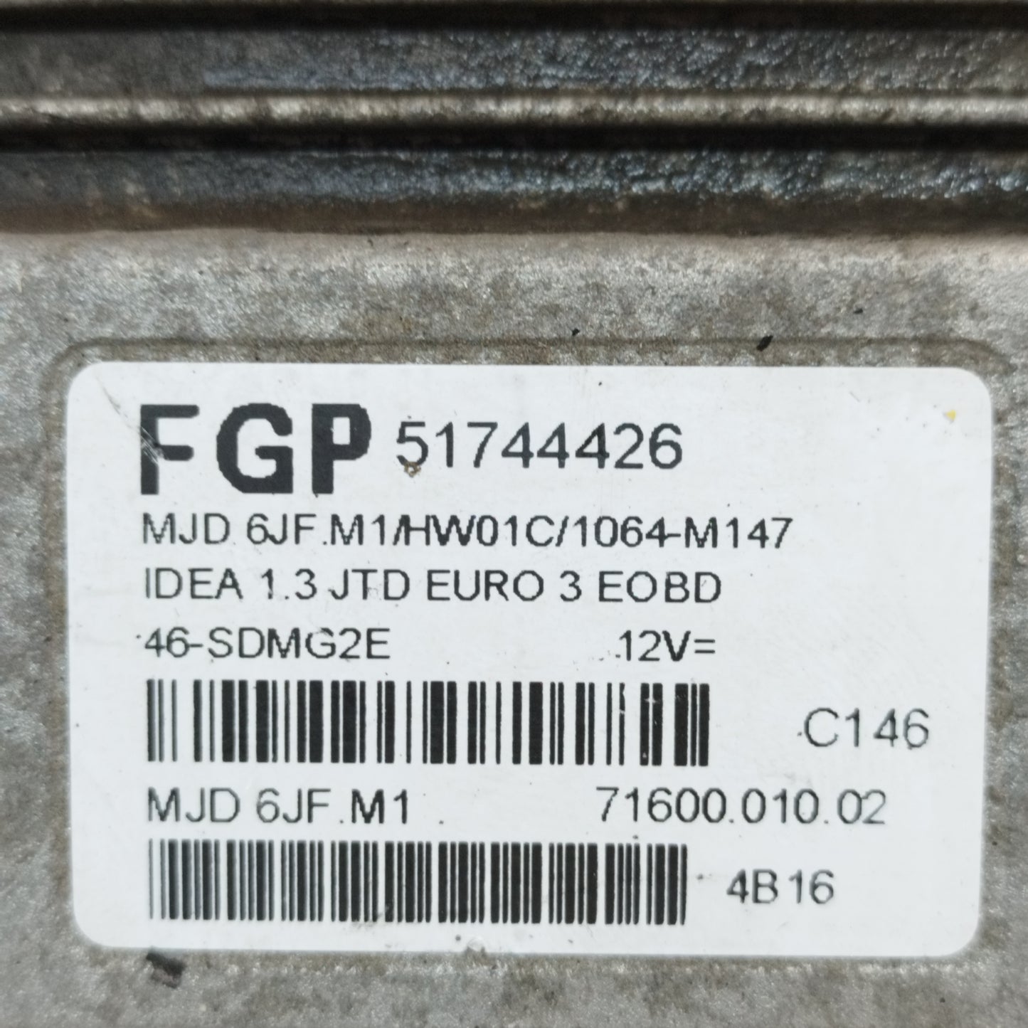 Zündanlage Fiat Idea 1.3 MTJ 2006 Code: MJD6JF.M1 ecoAC9546