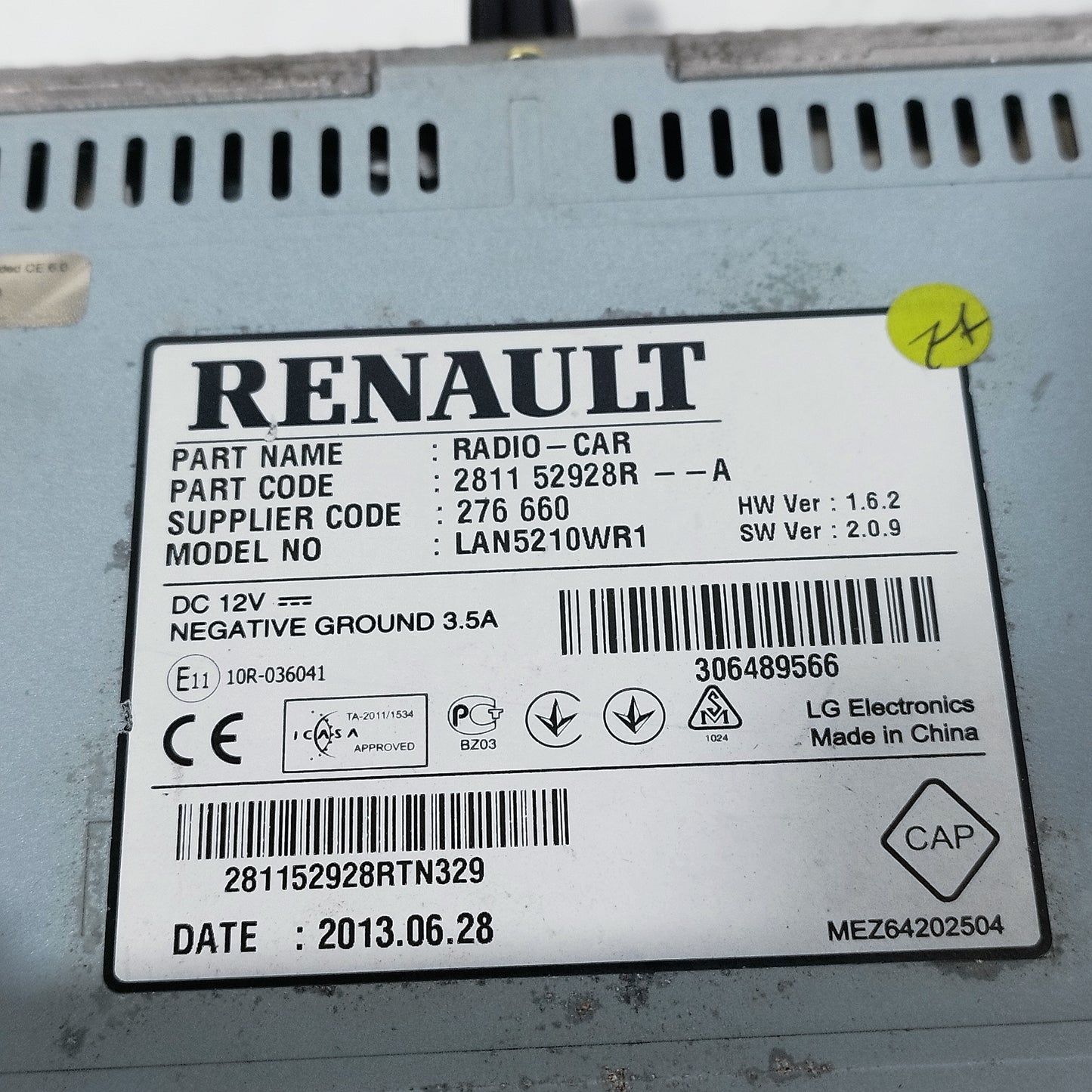 Autoradio Renault Clio 2015 cod: 281152928R ecoAC14850