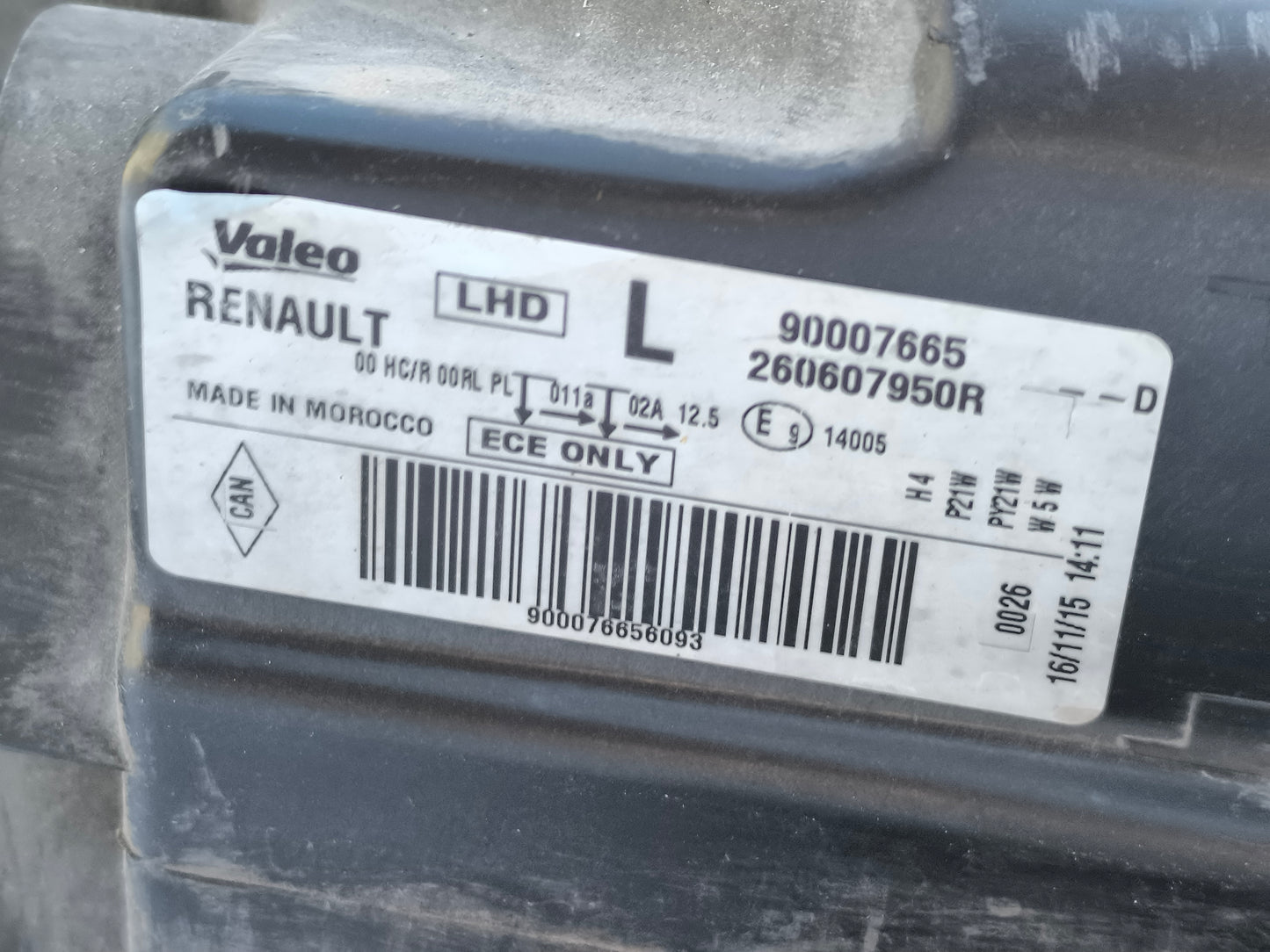 Fanale anteriore sx Dacia Dokker anno 2012-2021 cod: 260607950R ecoAG8385