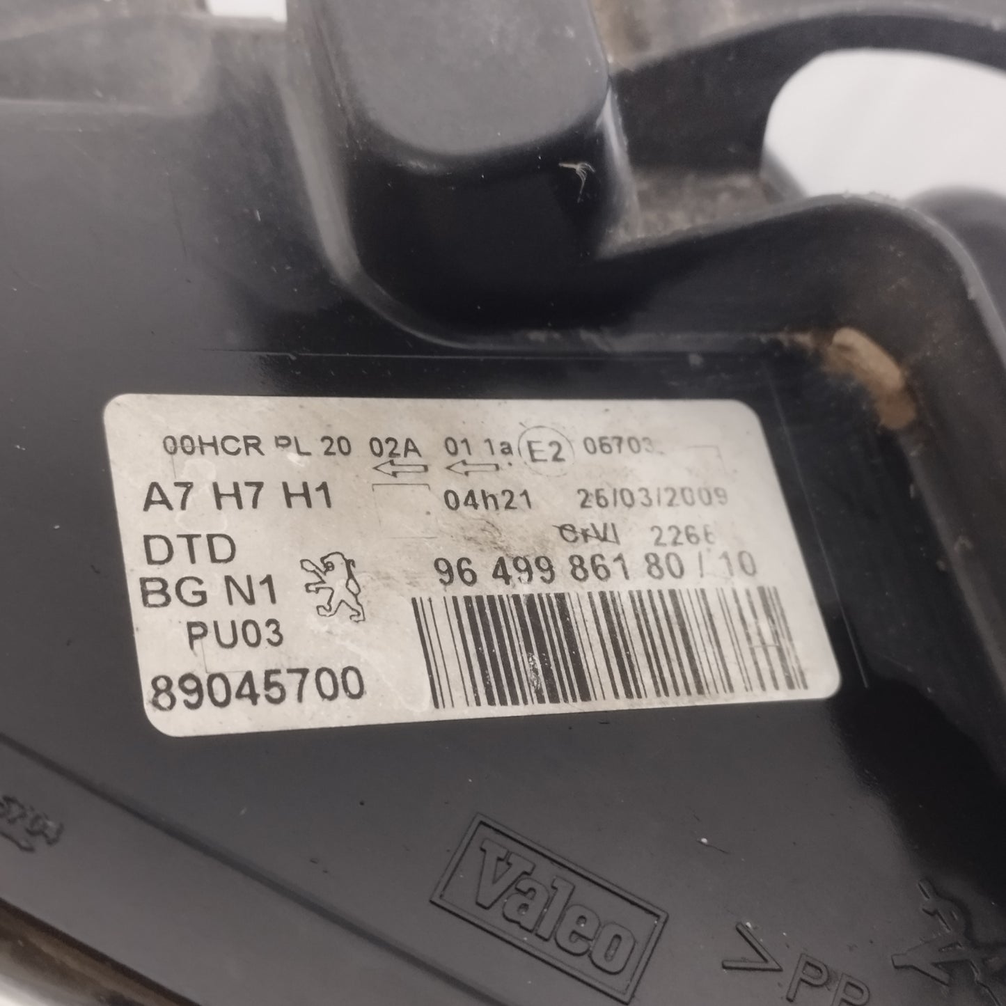 Fanale anteriore dx Peugeot 207 2007 cod: 9649986180 ecoAC15155
