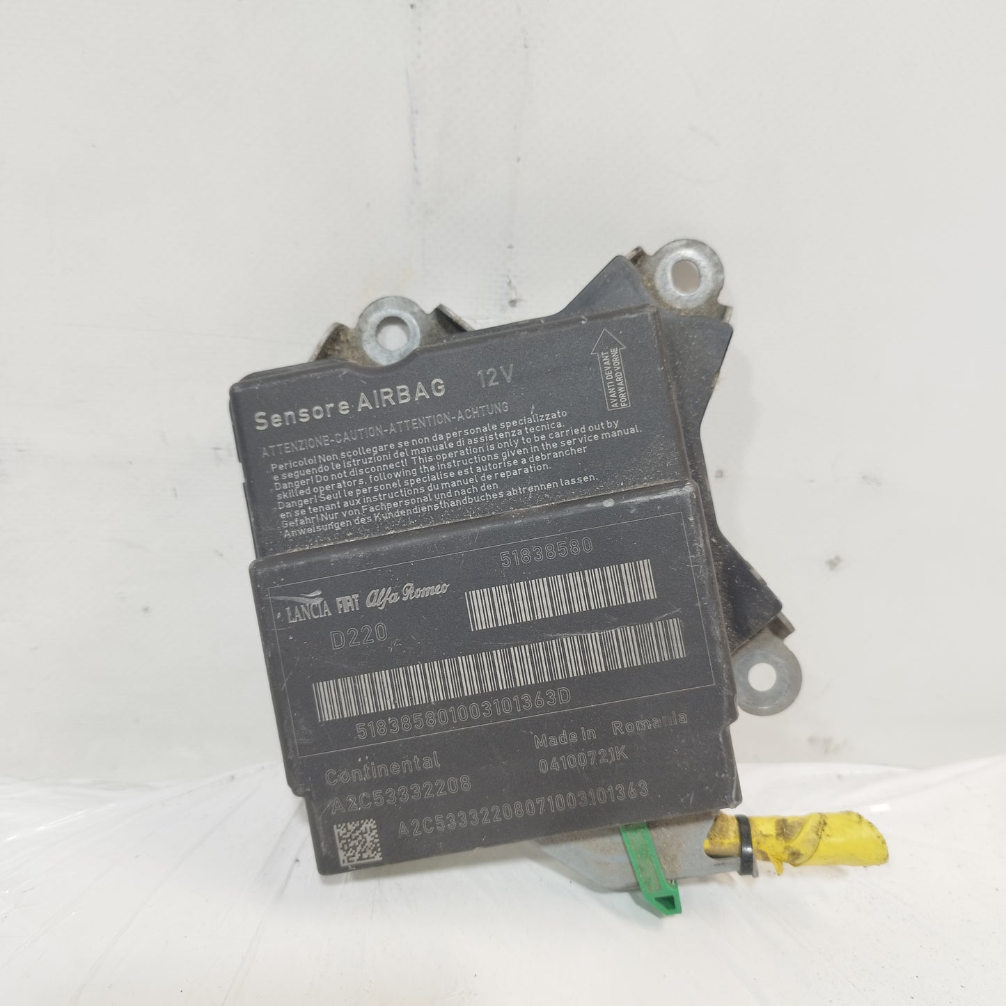 Centralina airbag Fiat Punto Evo 2010 cod: 51838580 ecoAC6902