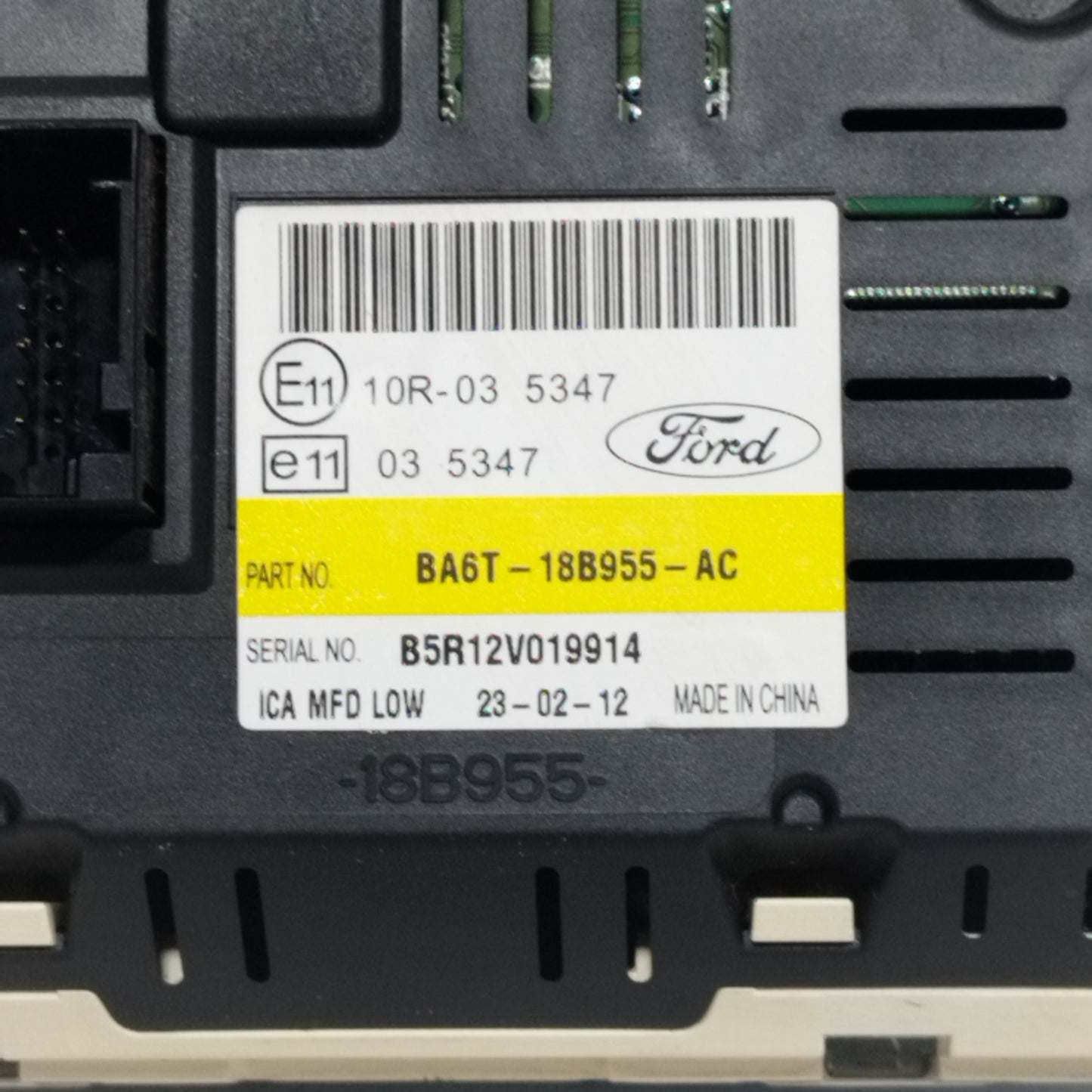 Ford Fiesta 2012 Car Radio Display code: 10r035347 ecoAC8889