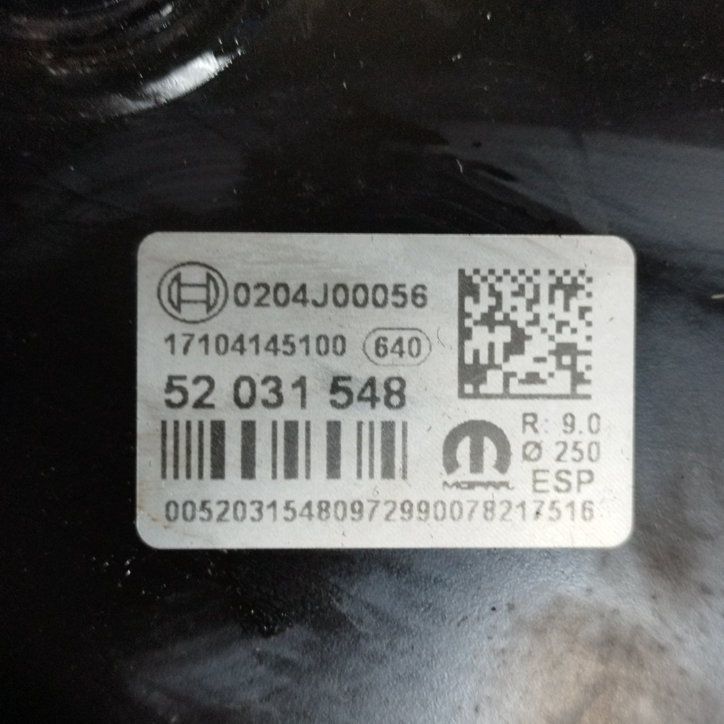 Bremskraftverstärker Jeep Renegade 2.0 MJT 2016 Kabeljau: 52031548 ecoAC11473