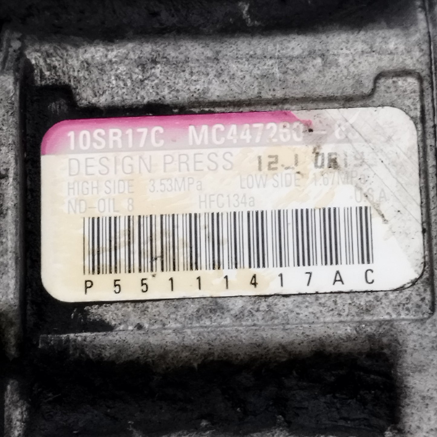Compressore A/C Chrysler Grand Voyager 2.8Crdi 2009 Cod: 10sr17c ecoAC12106