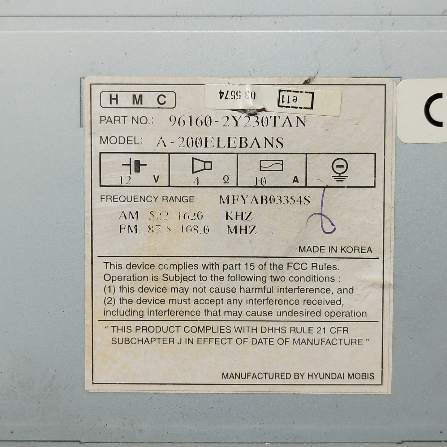 Autoradio Hyundai IX35 2011 Cod: 6110-5024 ecoAC9916