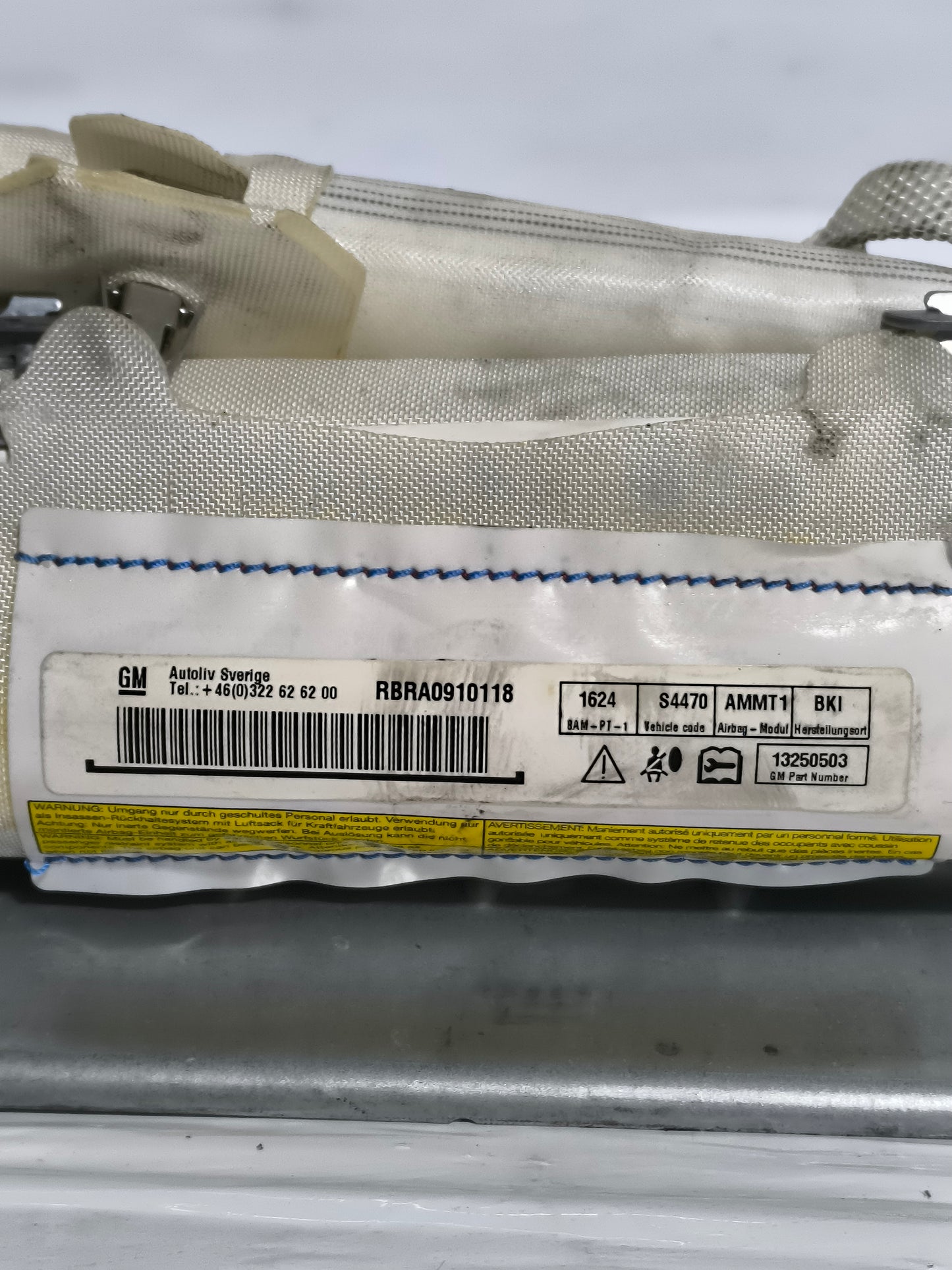 Right side curtain airbag Opel Meriva B Cod. 13250503 ecoAG6804