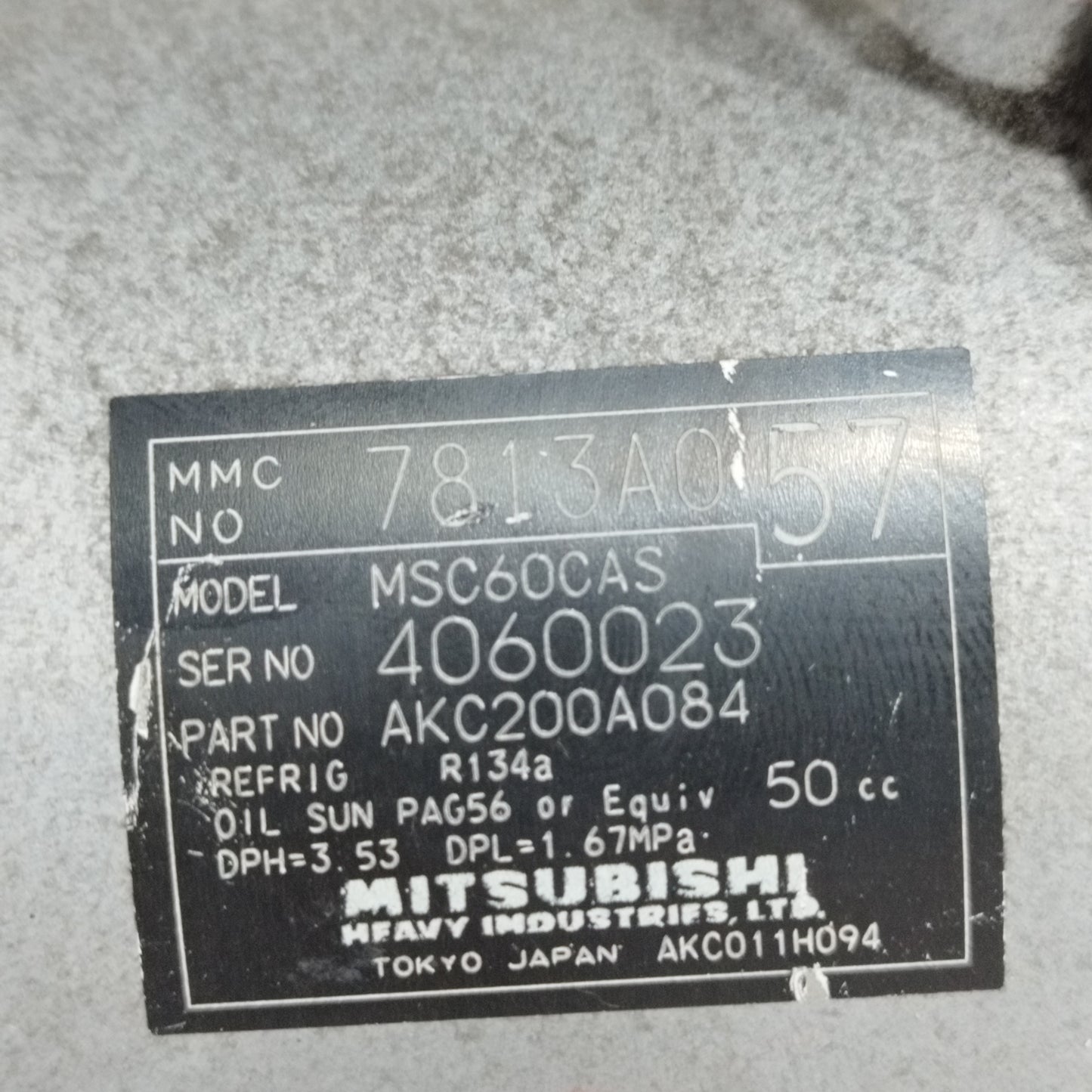 Compresor de aire acondicionado Mitsubishi Colt 1.1 B 2004 código: 7813A057 ecoAC8843