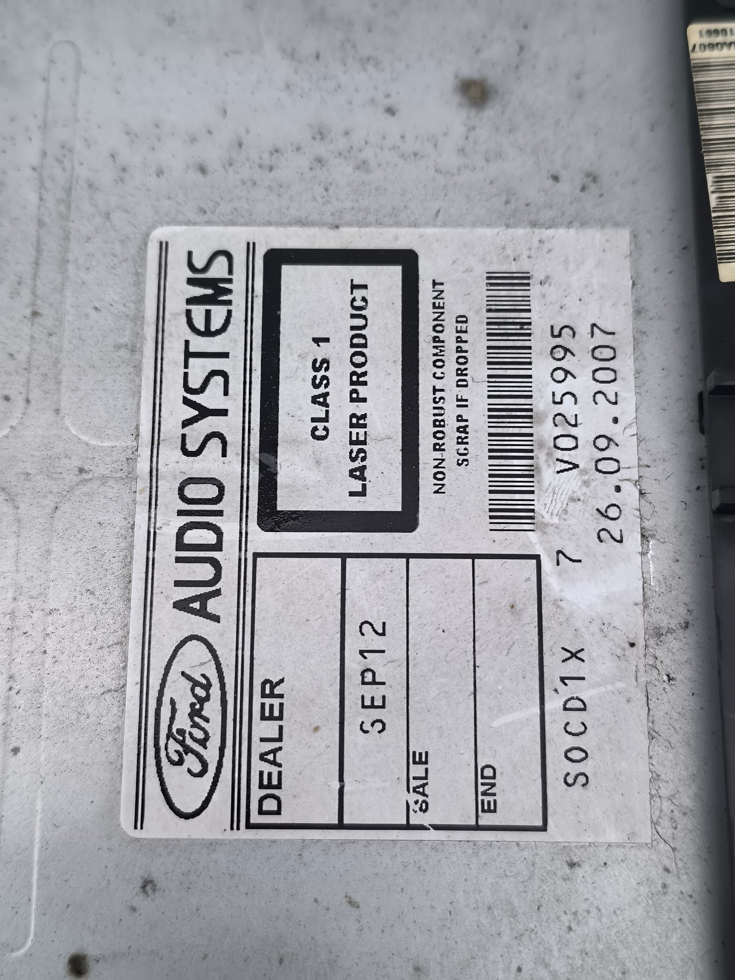 Autoradio Ford Focus anno 2007 cod: 7M5T-18C939-JE ecoAG7850