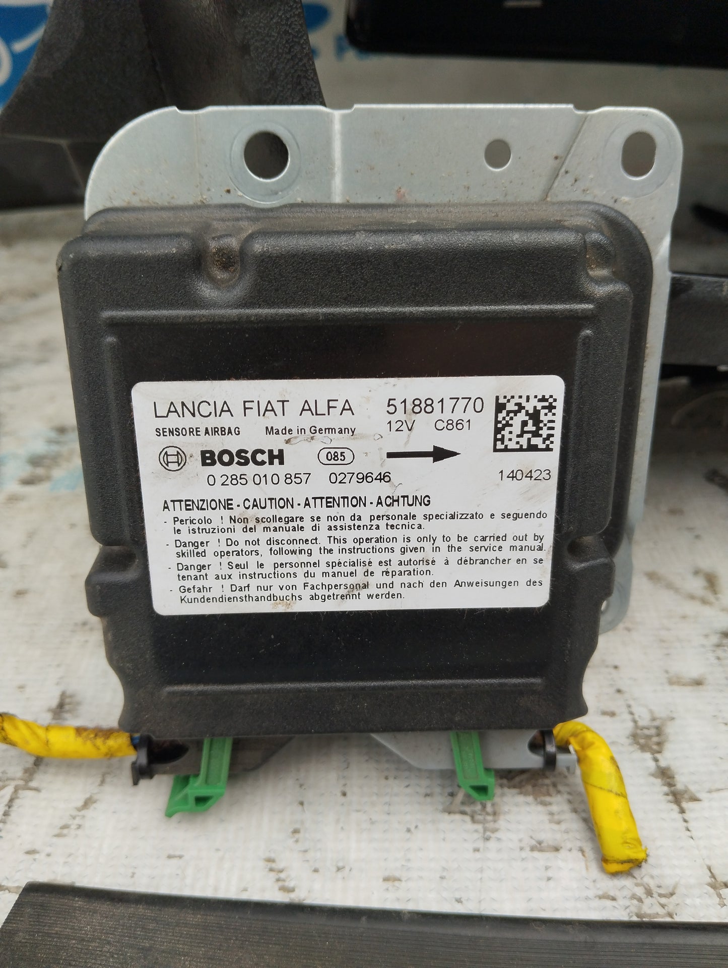 Komplettes Airbag-Set Fiat Doblò 2013, Teilenummer: 0285010857 ecoAG5400