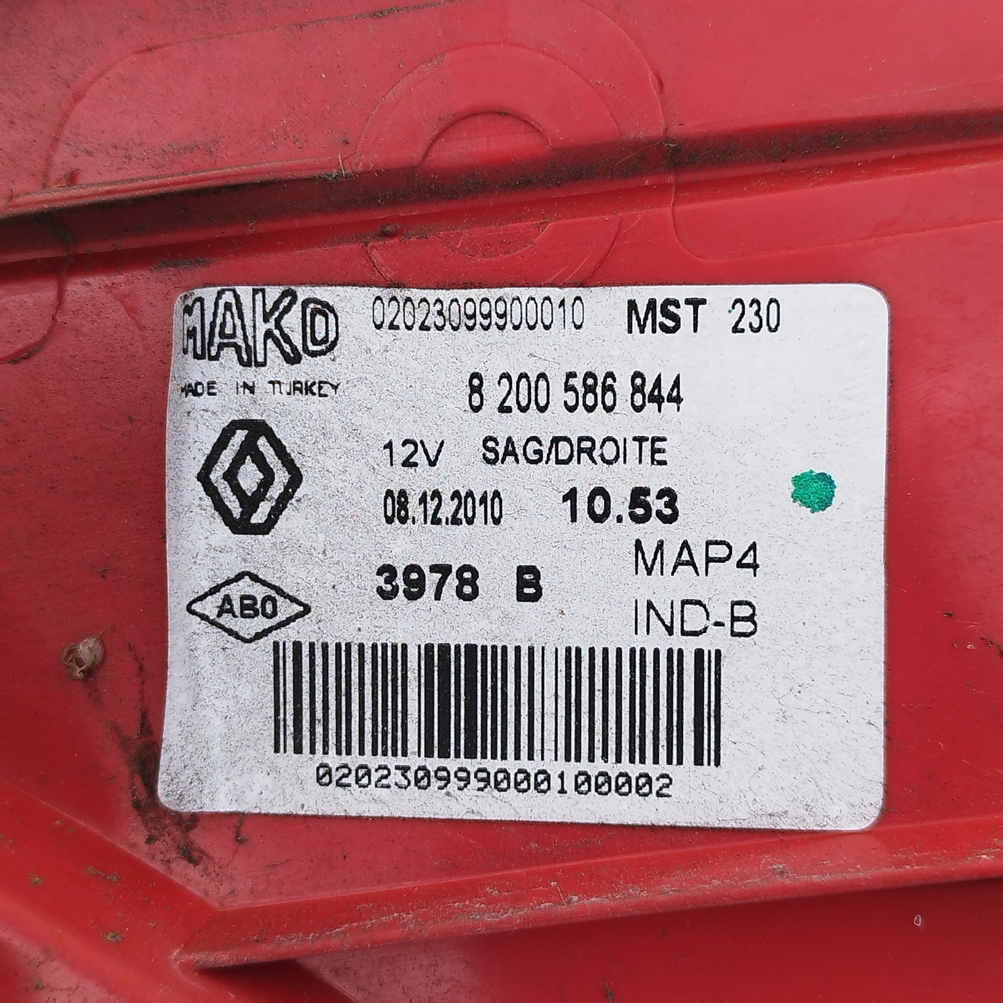Fanale posteriore dx Renault Clio 2010 cod: 8200586844 ecoDM087