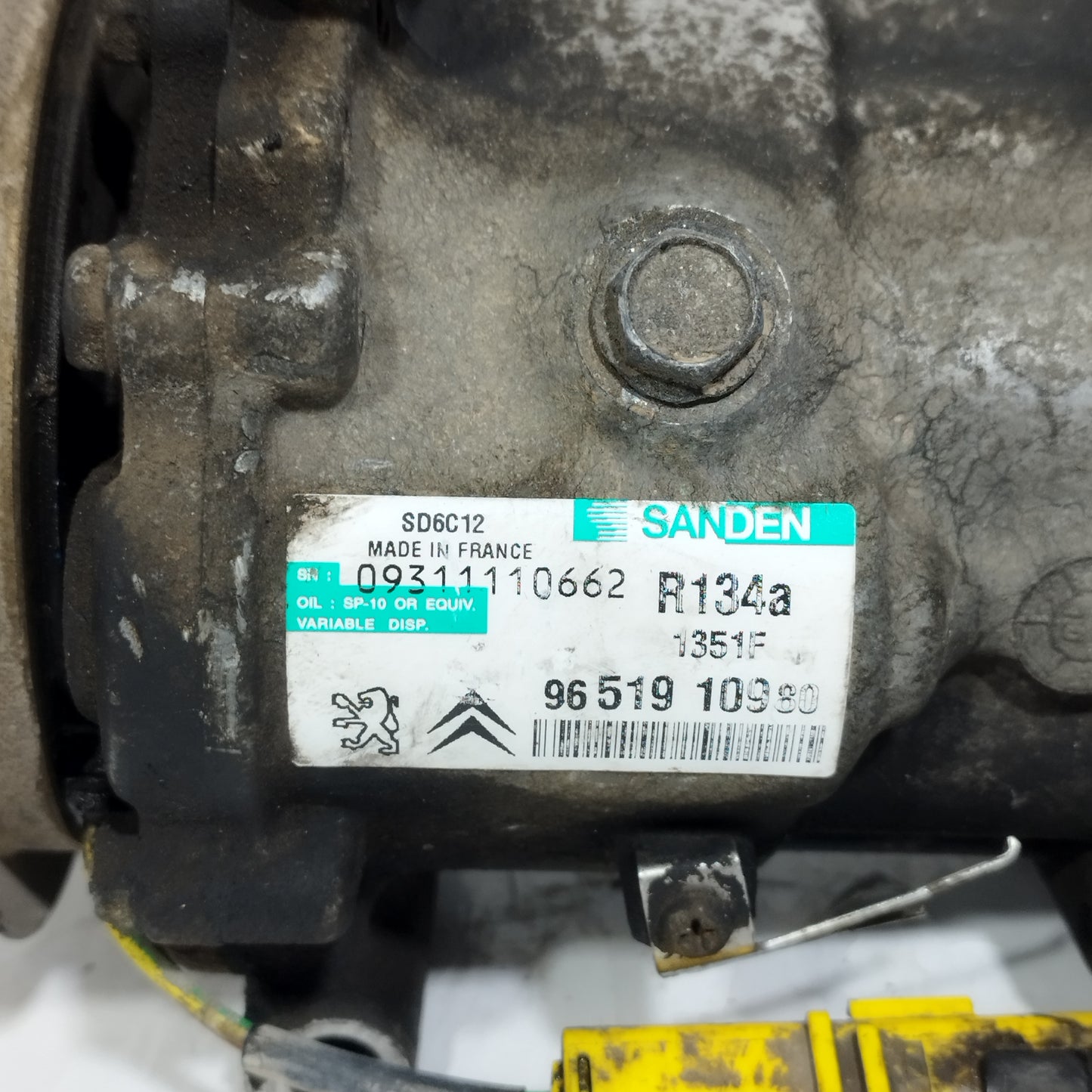 Compressore a / c Peugeot 207 1.6 HDI 2006-2012 2 pin cod: 9651910980 ecoAC15542