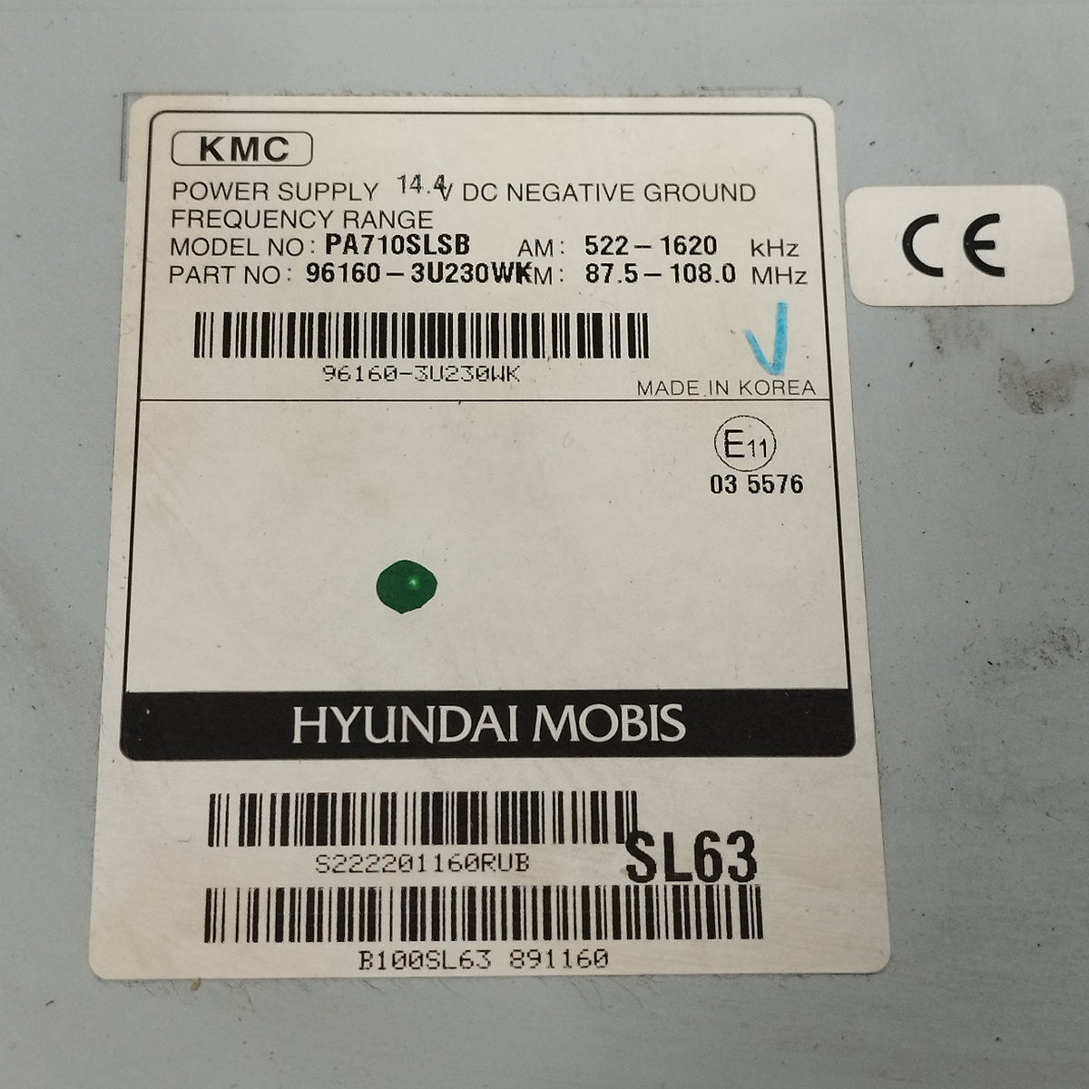 Autoradio Kia Sportage III (SL) 2010-2015 cod: 9160-3u230wk ecoAC17340