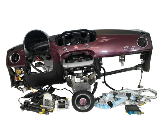 Kit Airbag bordeaux Fiat 500 Doolcevita anno 2015-2023 Restyling cod: 52056238 ecoAG9943