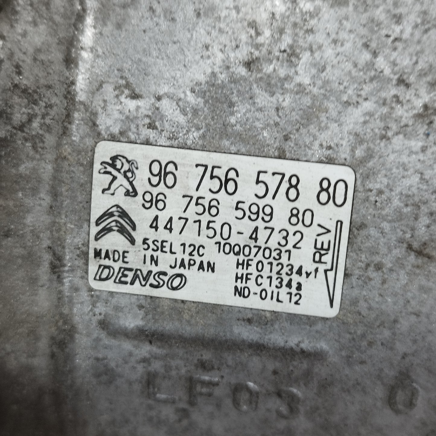 Compressore A/C Citroen C4 Picasso 1.6 Hdi 2013 2 Pin Cod: 9675657880 ecoAC12996