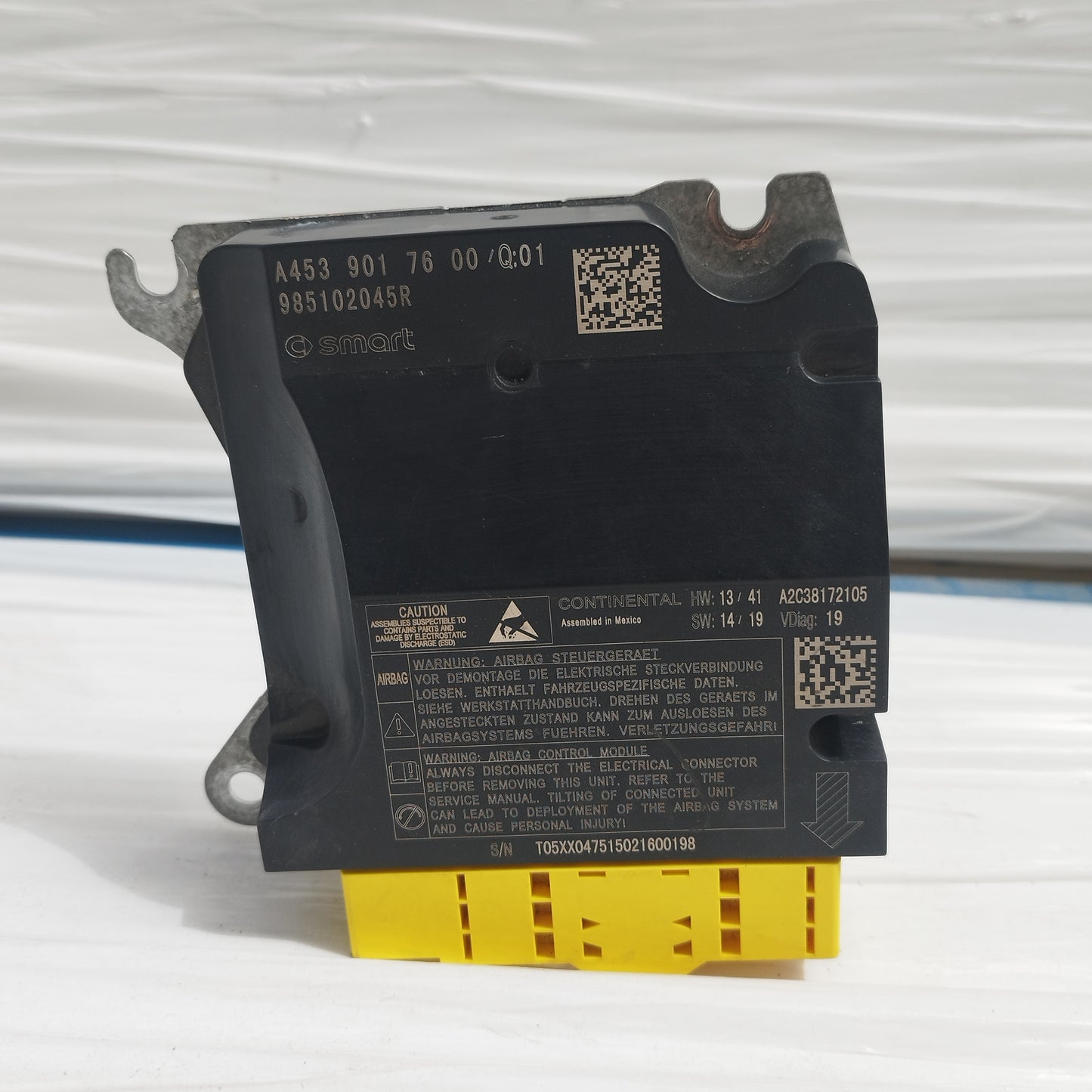 Centralina Airbag Smart Forfour 453 1.0 B 2016 cod: A4539017600 ecoAC15670