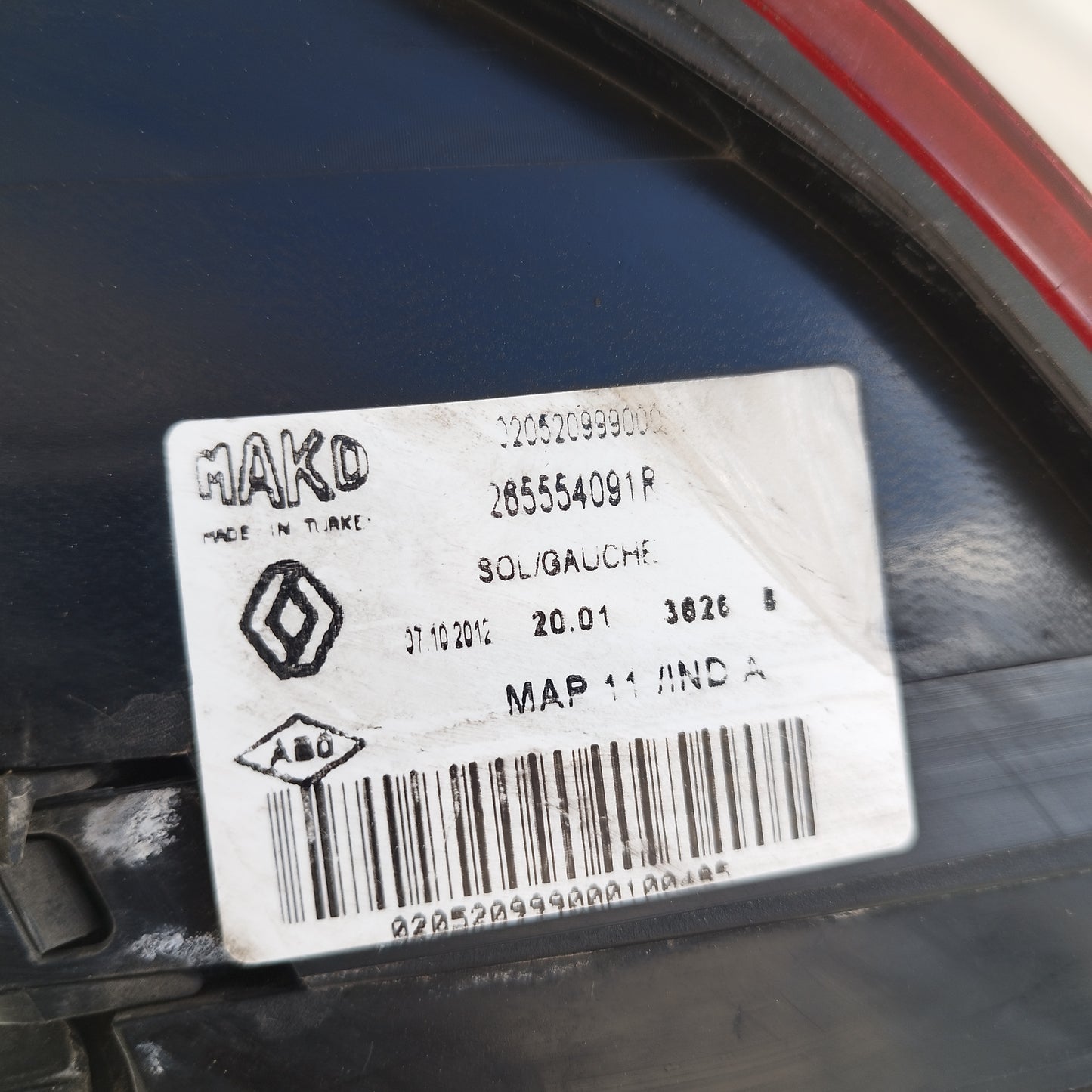 Fanale posteriore sx Renault Clio 2016 cod: 265554091R ecoDM231