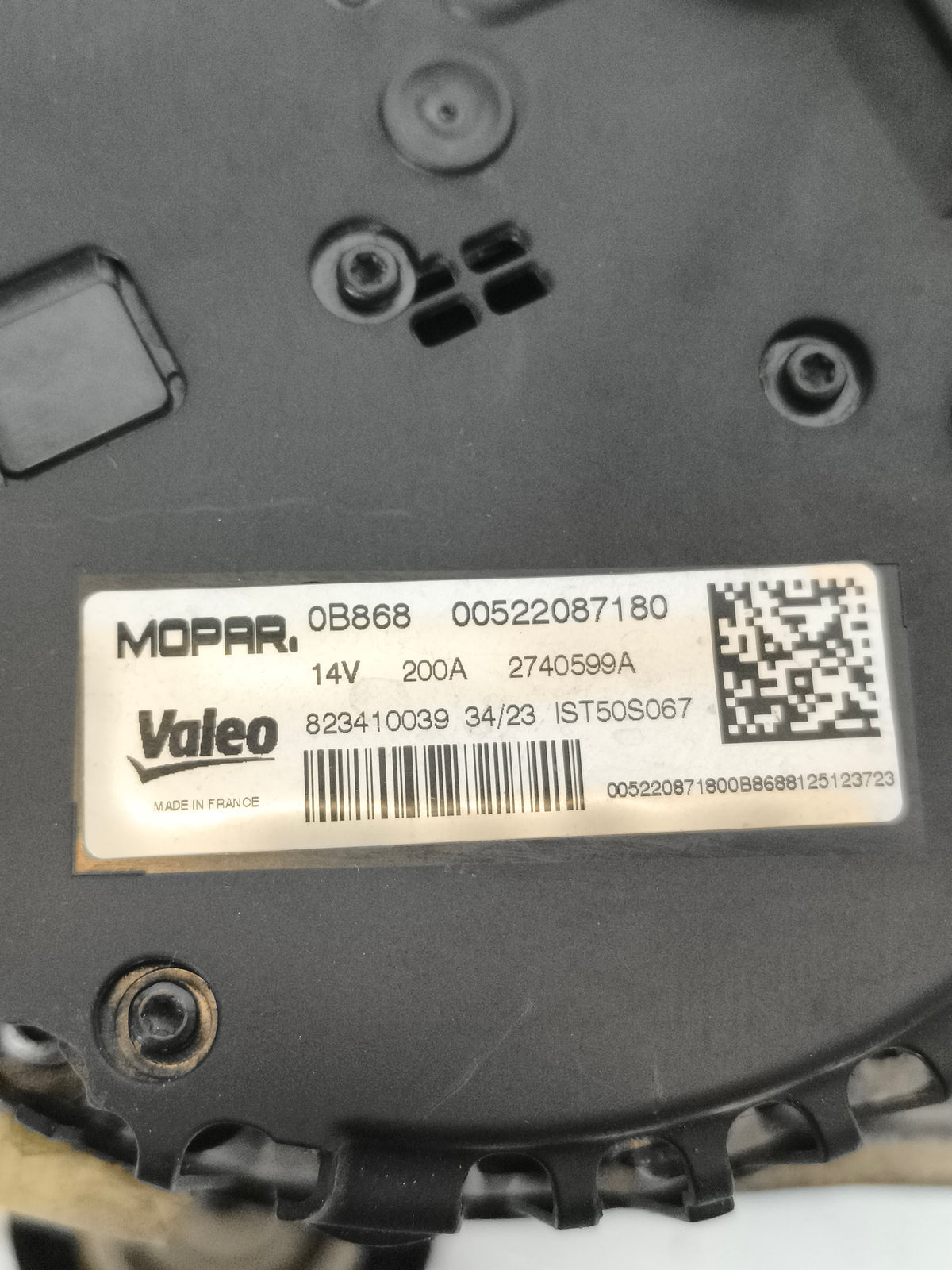 Alternatore Fiat Panda III / Lancia Ypsilon 1.0 FireFly Hybrid 70CV anno 2020-2024 cod: 00522087180 ecoAG9885