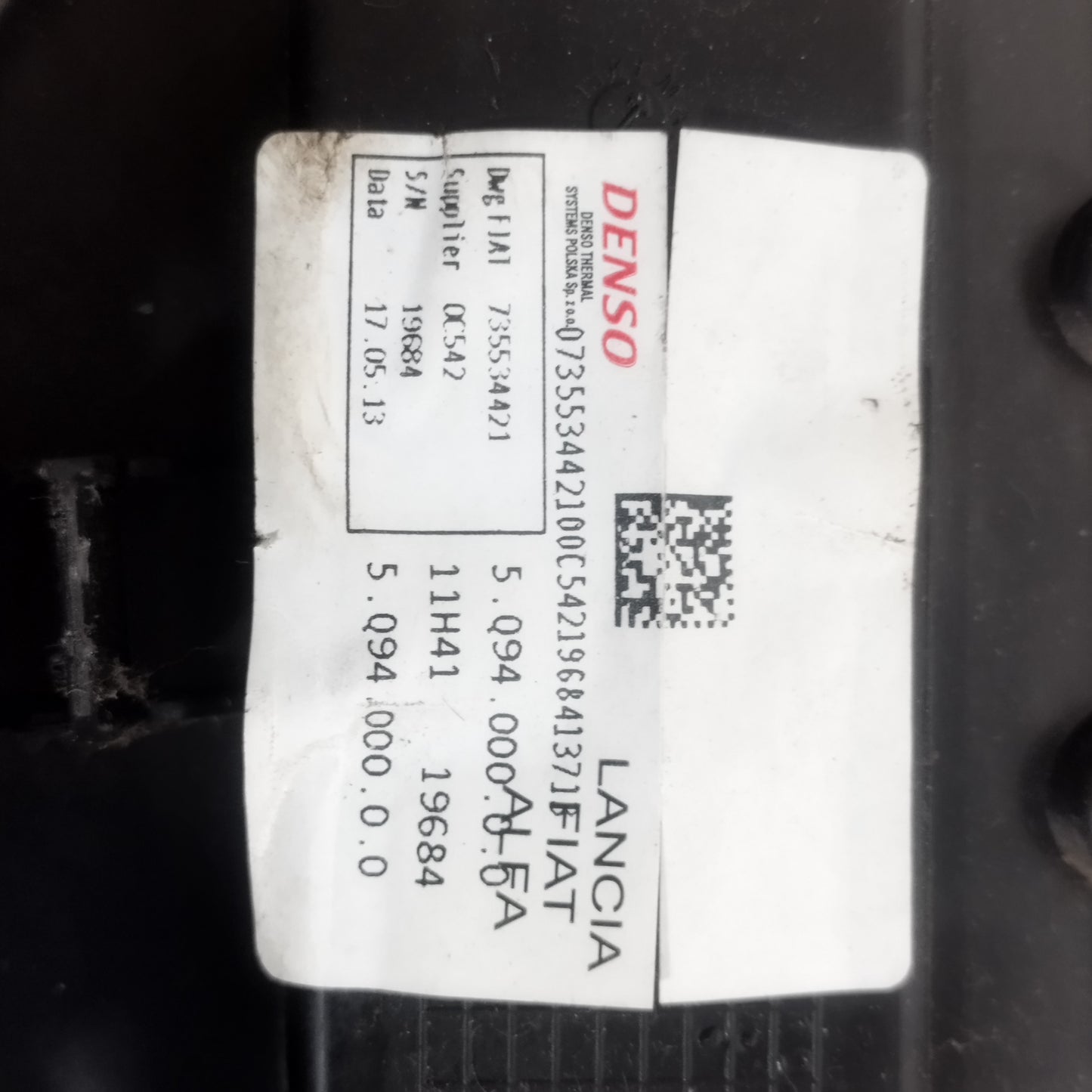 Stufa manuale Lancia Ypsilon 2013 Codice: 735534421 ecoAC13386