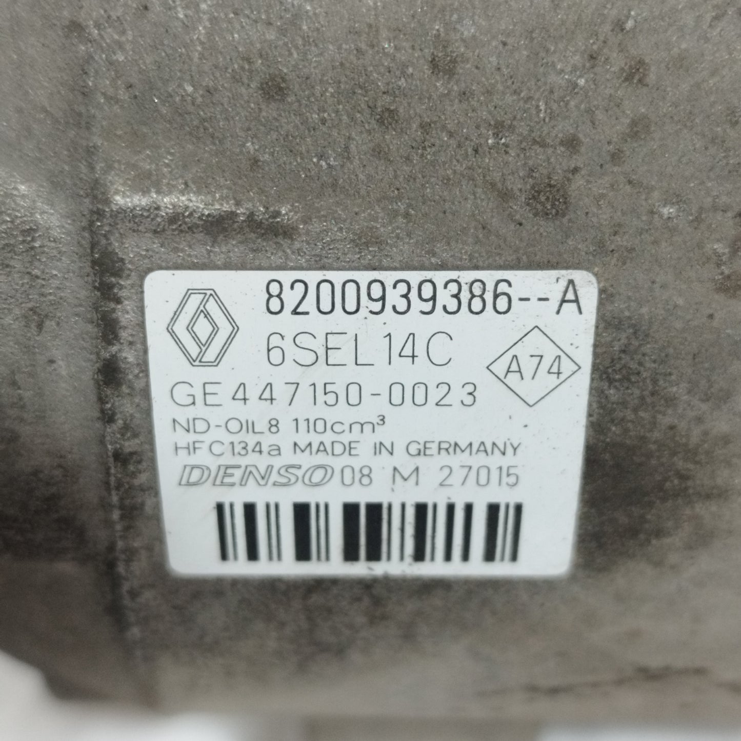 Klimakompressor Renault Megane 1.5 DCI 2009, Teilenummer: 8200939386-A ecoAC11783